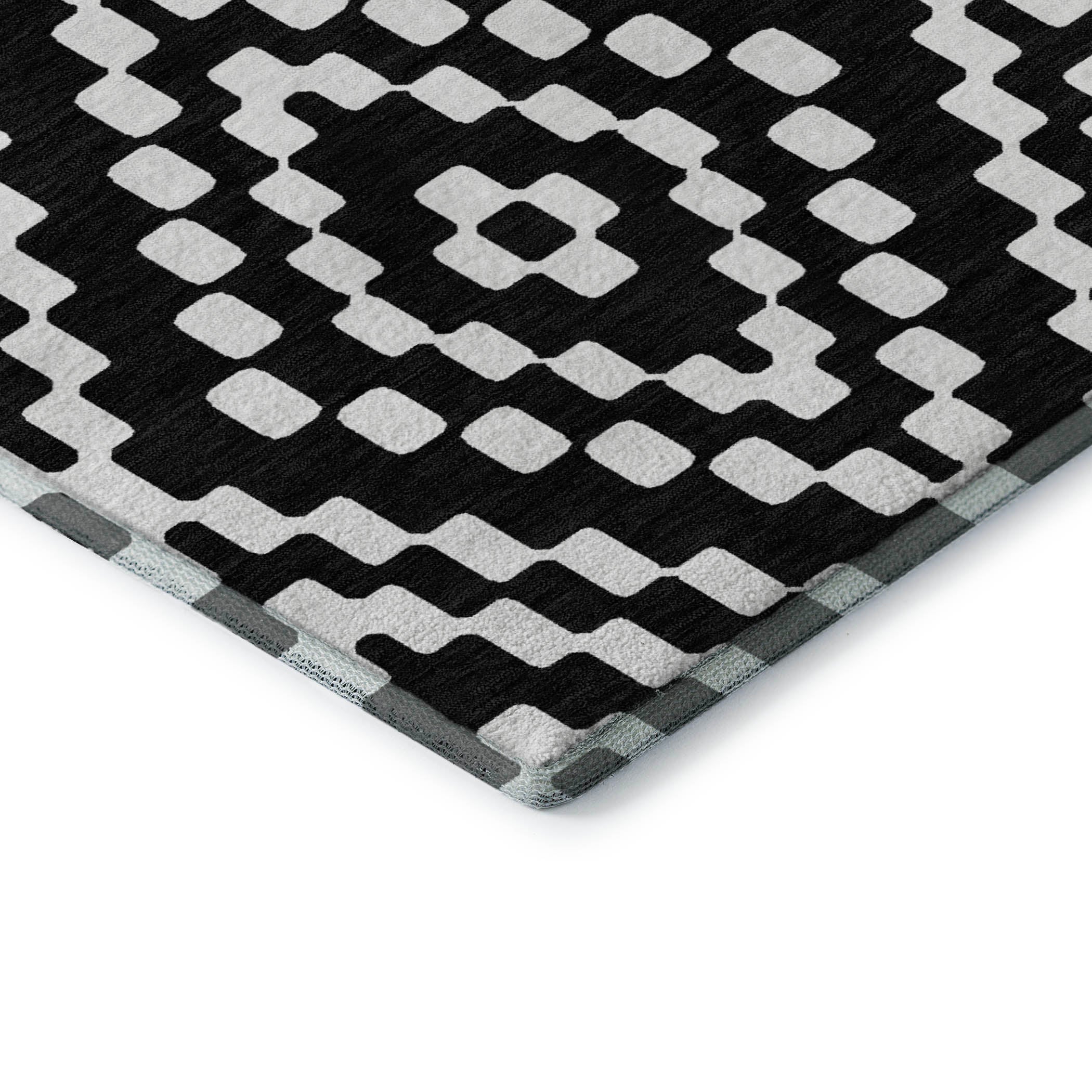 Reykjavik Machine Washable Transitional Black Rug 1'8" x 2'6" #shape_Rectangle
