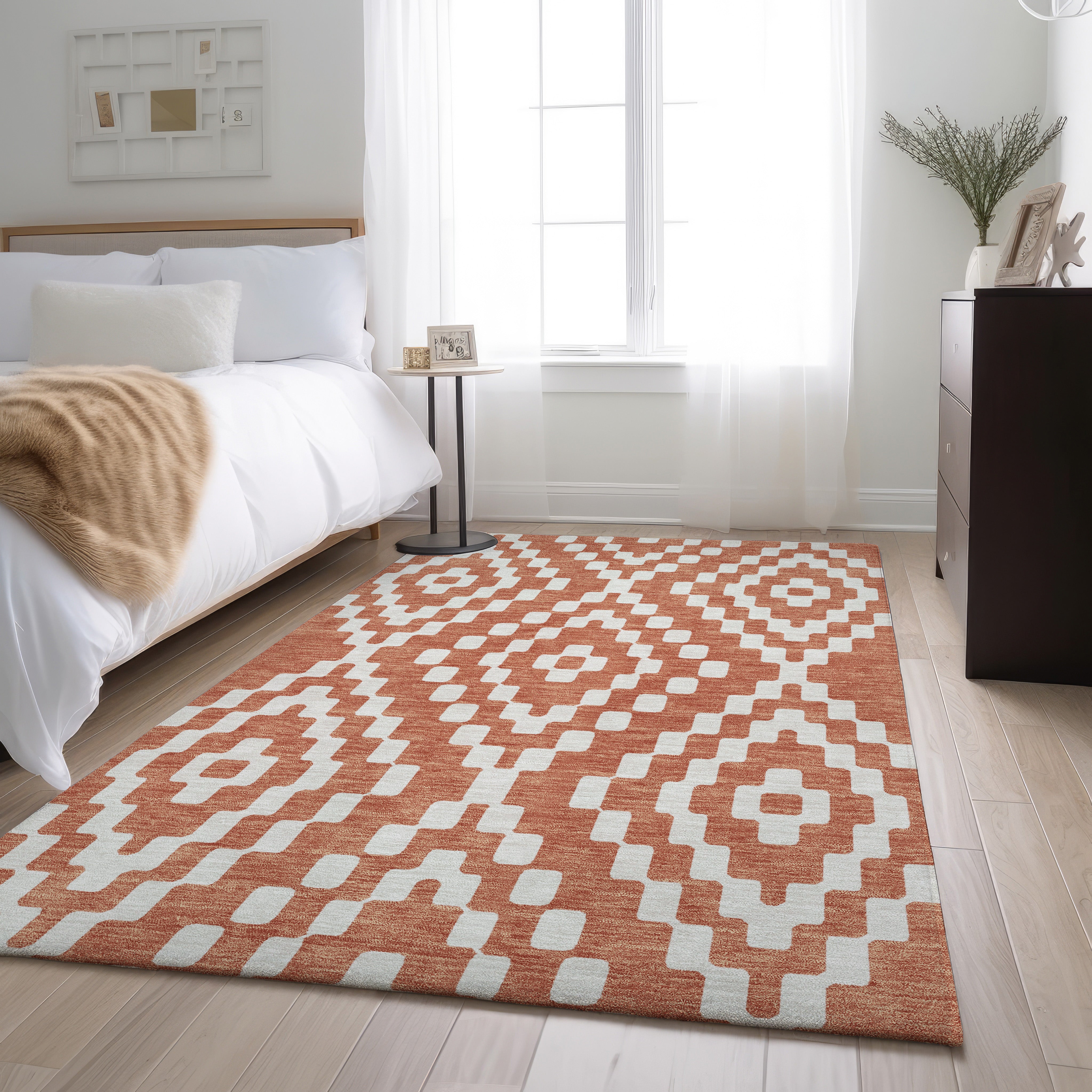 Reykjavik Machine Washable Transitional Salmon Orange Rug 2'6" x 3'10" #shape_Rectangle