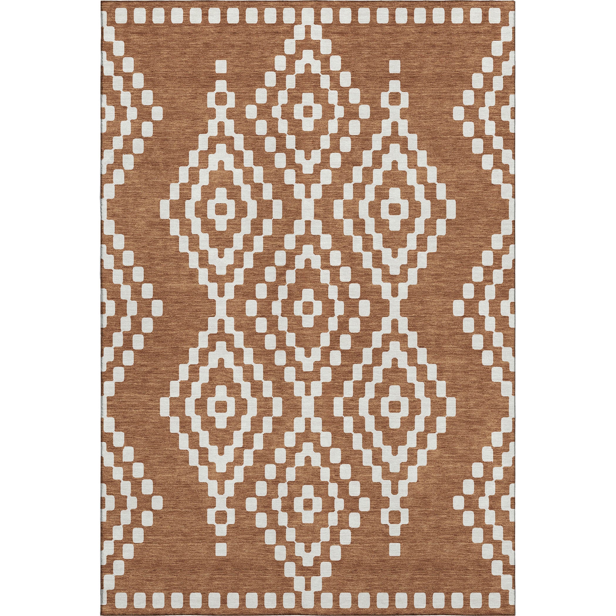 Reykjavik Machine Washable Transitional Terracotta Orange Rug 2'6" x 3'10" #shape_Rectangle