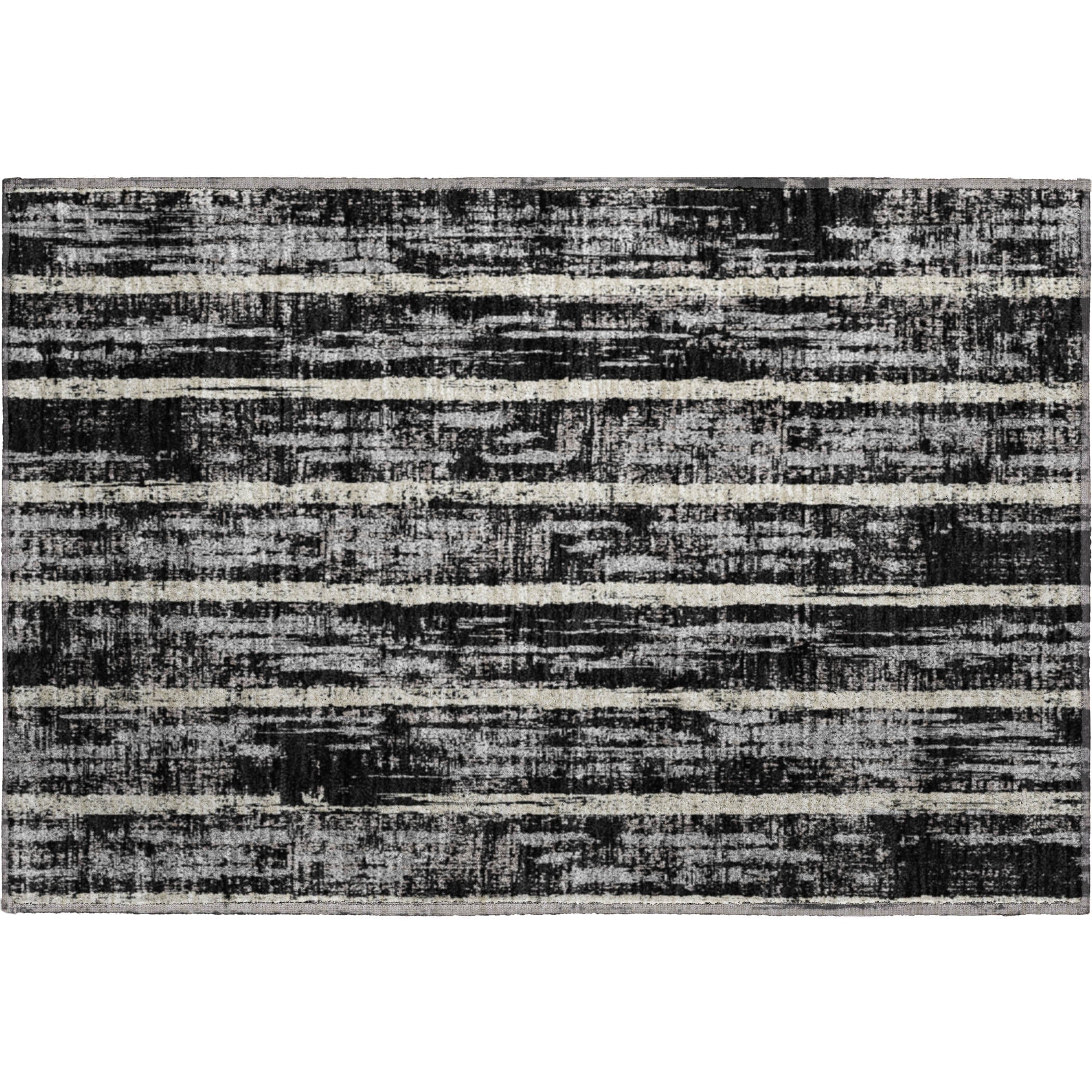 Seoul Machine Washable Transitional Black Rug 1'8" x 2'6" #shape_Rectangle