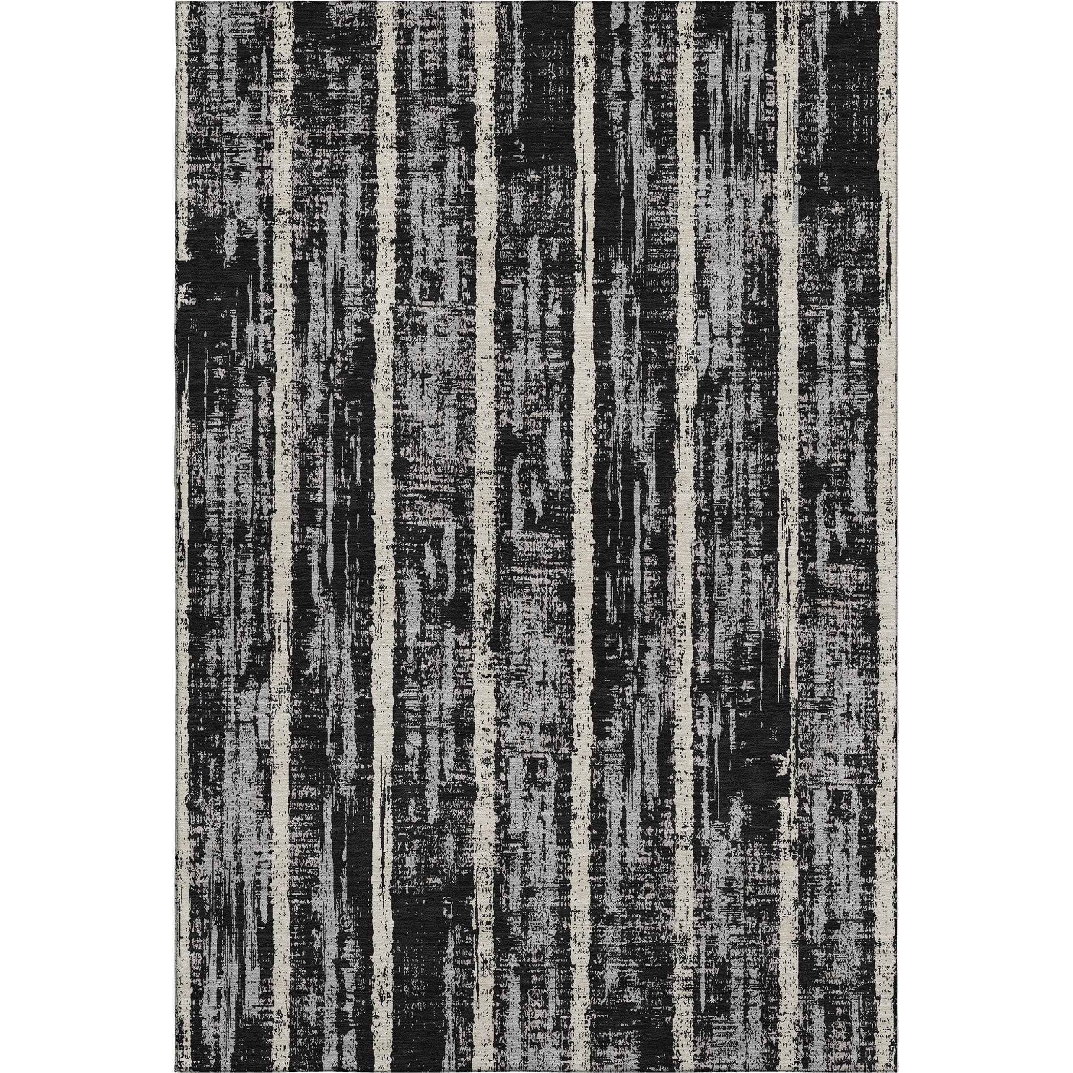 Seoul Machine Washable Transitional Black Rug 2'6" x 3'10" #shape_Rectangle