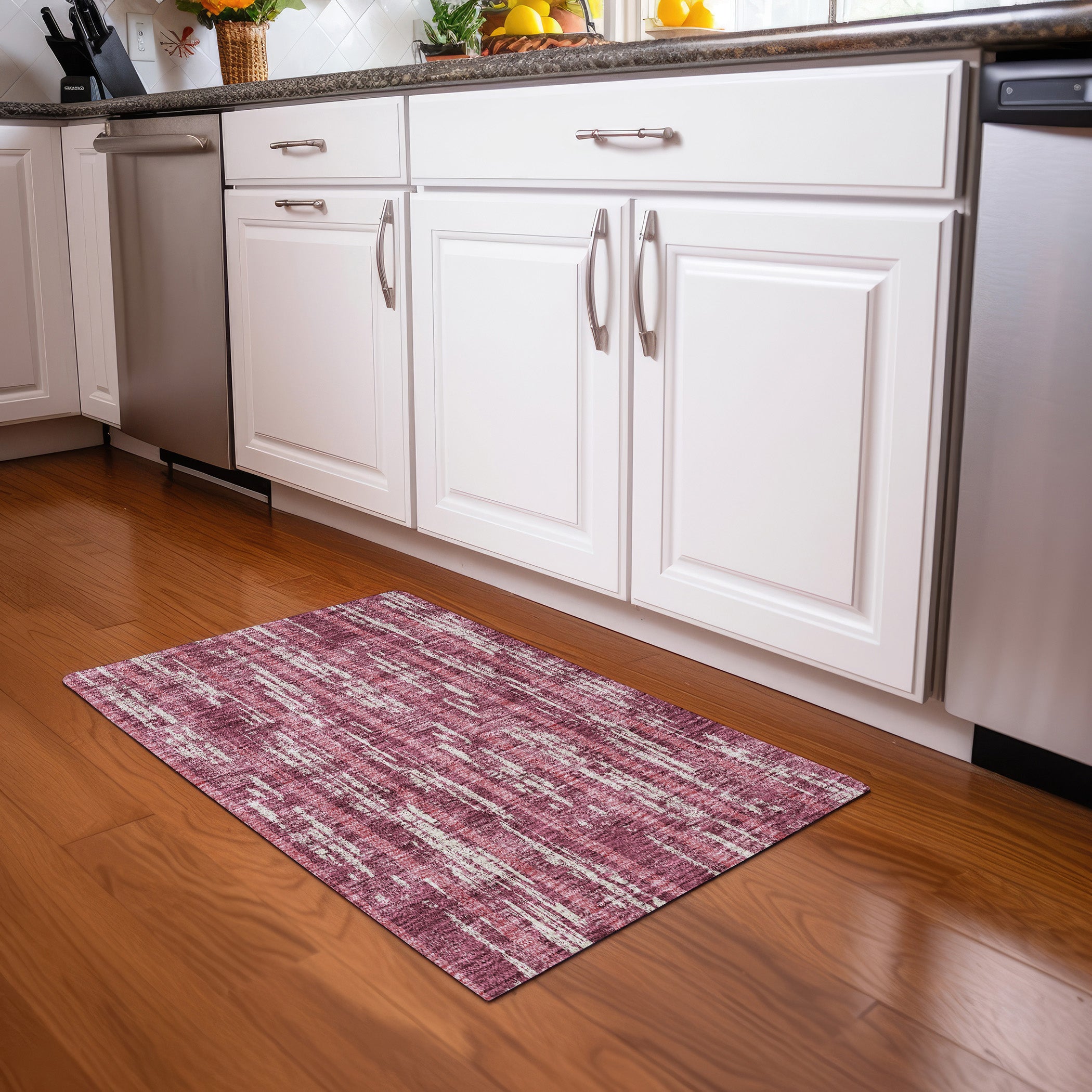 Seoul Machine Washable Transitional Blush Pink Rug 1'8" x 2'6" #shape_Rectangle