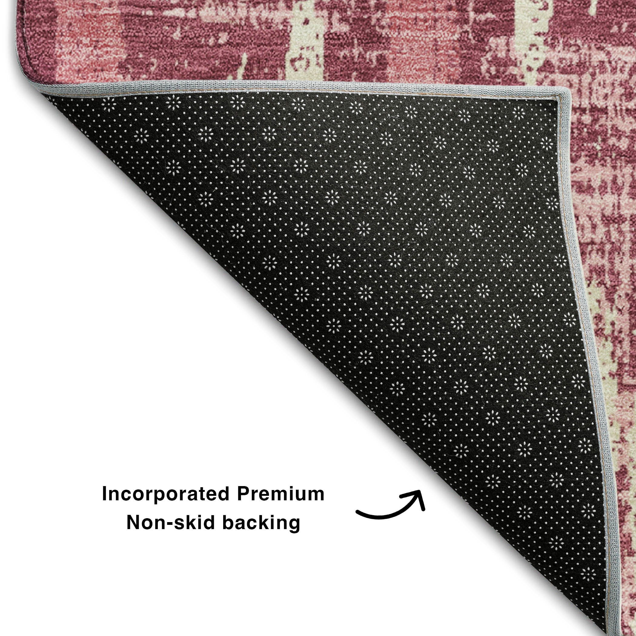 Seoul Machine Washable Transitional Blush Pink Rug 1'8" x 2'6" #shape_Rectangle
