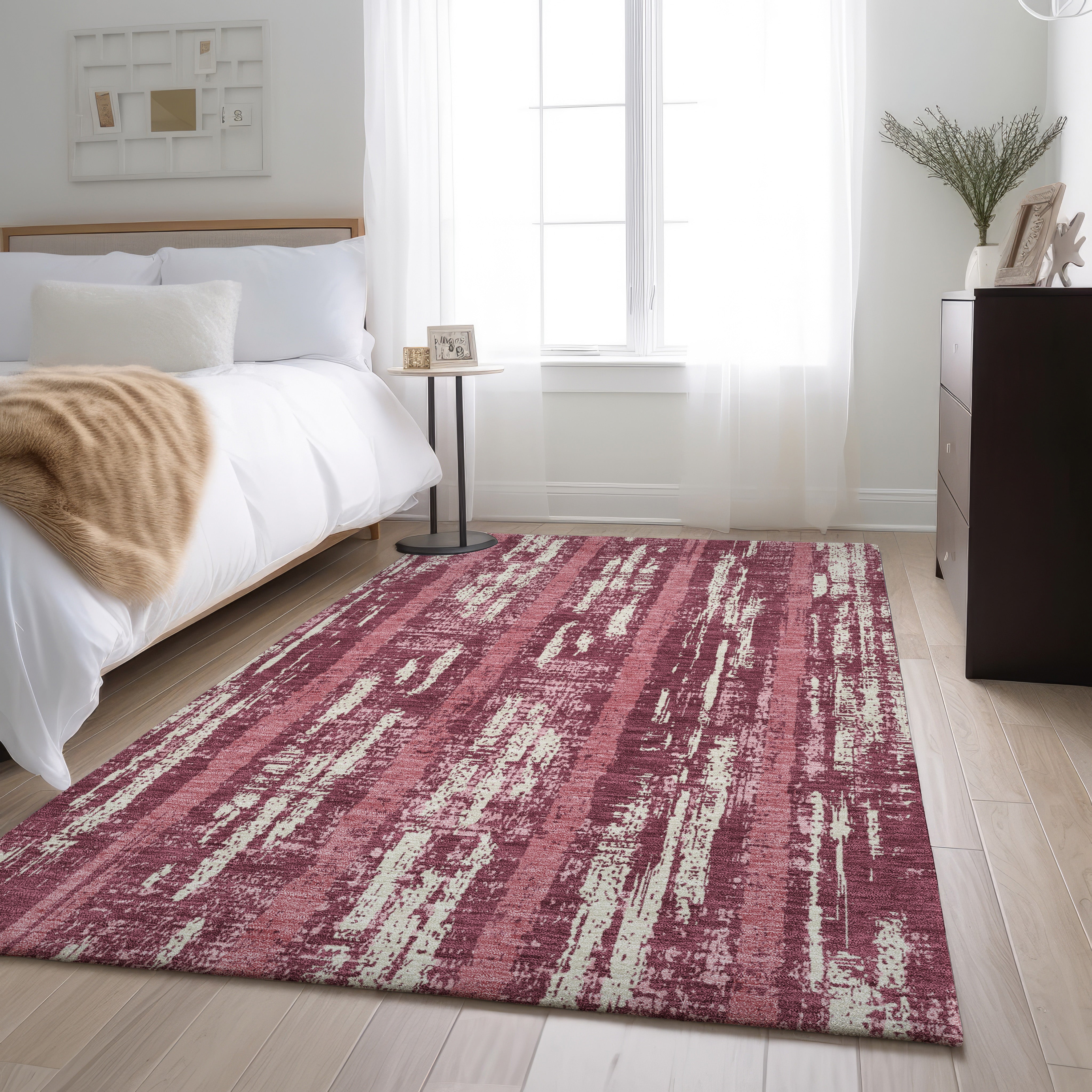 Seoul Machine Washable Transitional Blush Pink Rug 2'6" x 3'10" #shape_Rectangle