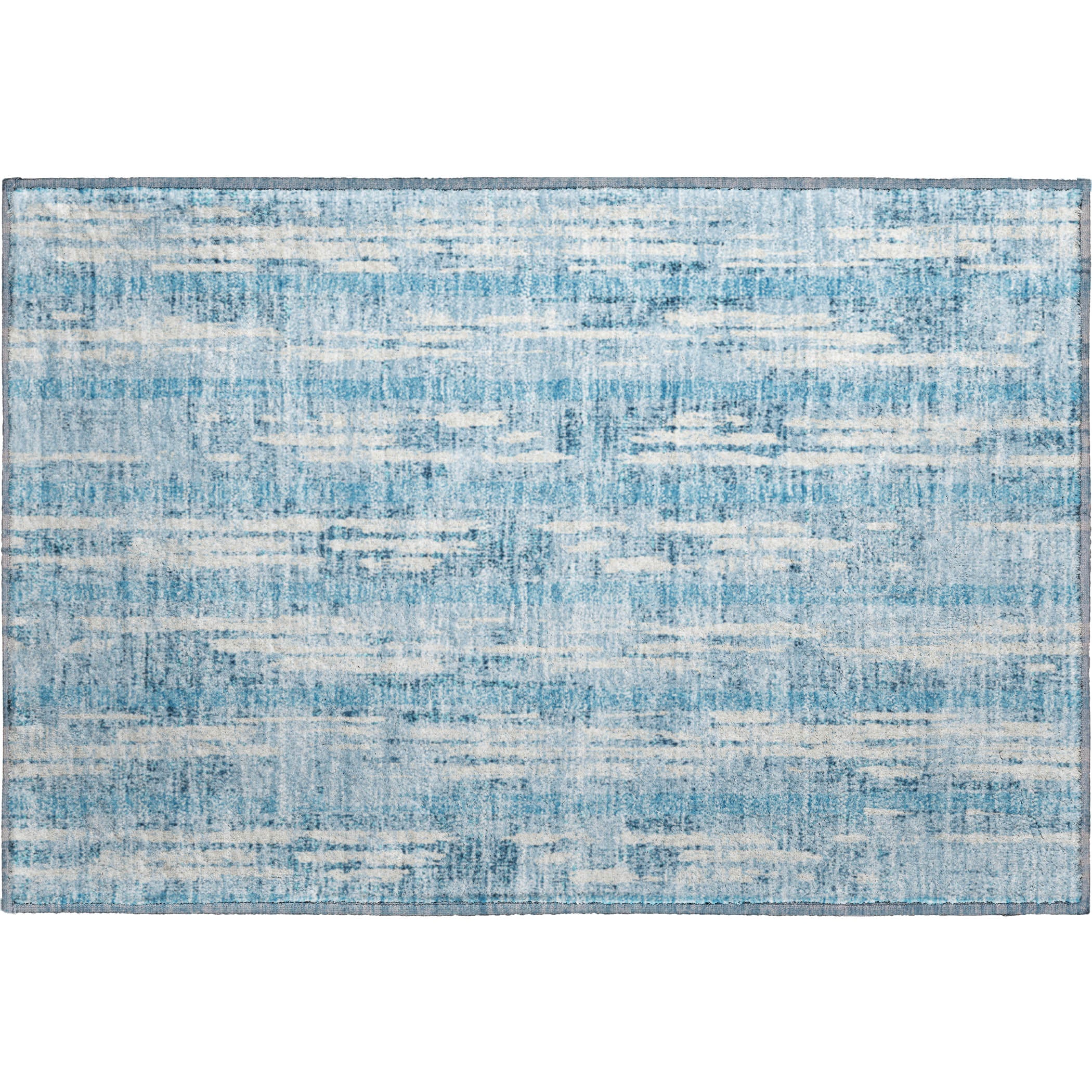 Seoul Machine Washable Transitional Sky Blue Rug 1'8" x 2'6" #shape_Rectangle