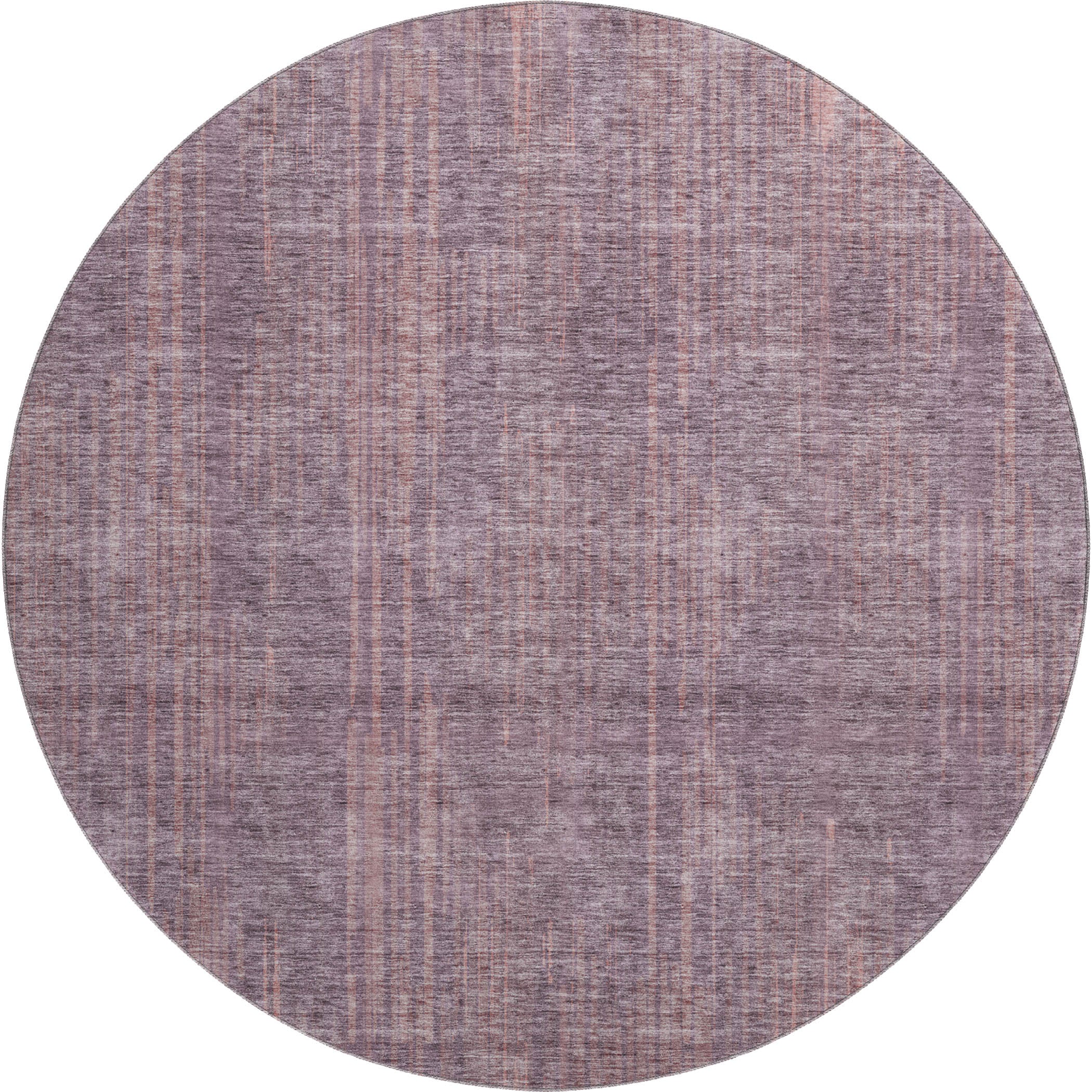 Antigua Machine Washable Transitional Mauve Pink Rug 8' x 8' #shape_Round