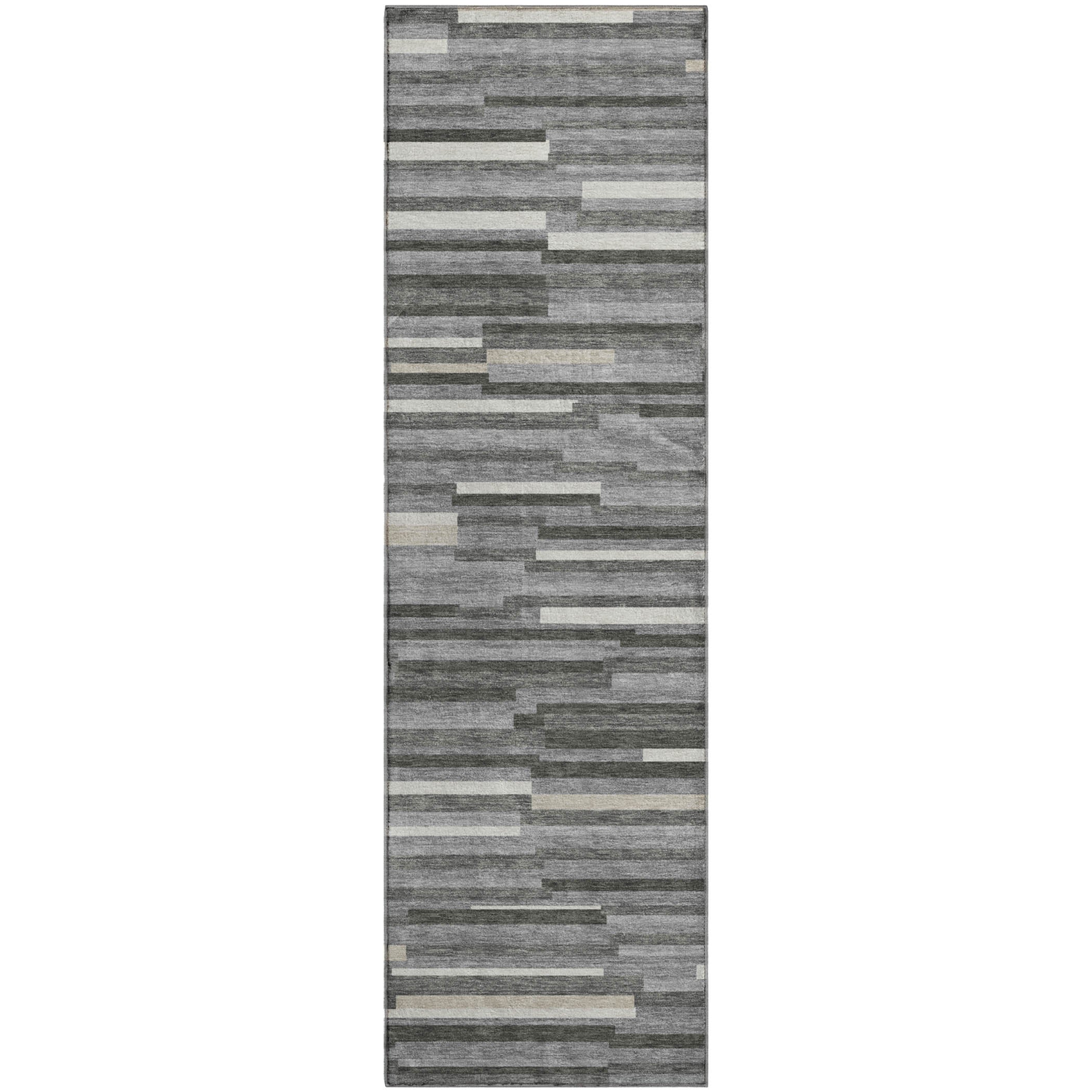 Cartagena Machine Washable Transitional Gray Rug 2'3" x 7'6" #shape_Runner