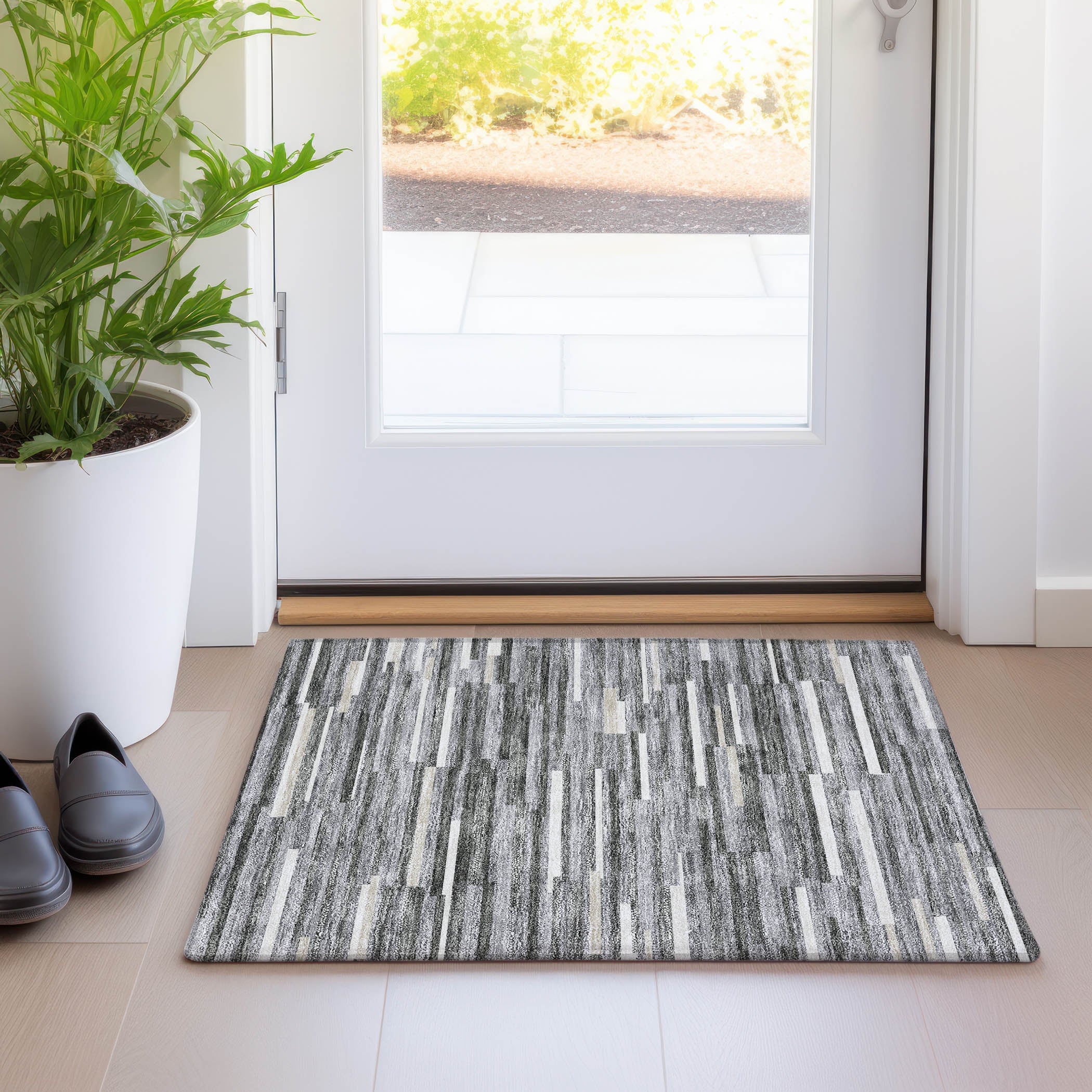 Cartagena Machine Washable Transitional Gray Rug 1'8" x 2'6" #shape_Rectangle