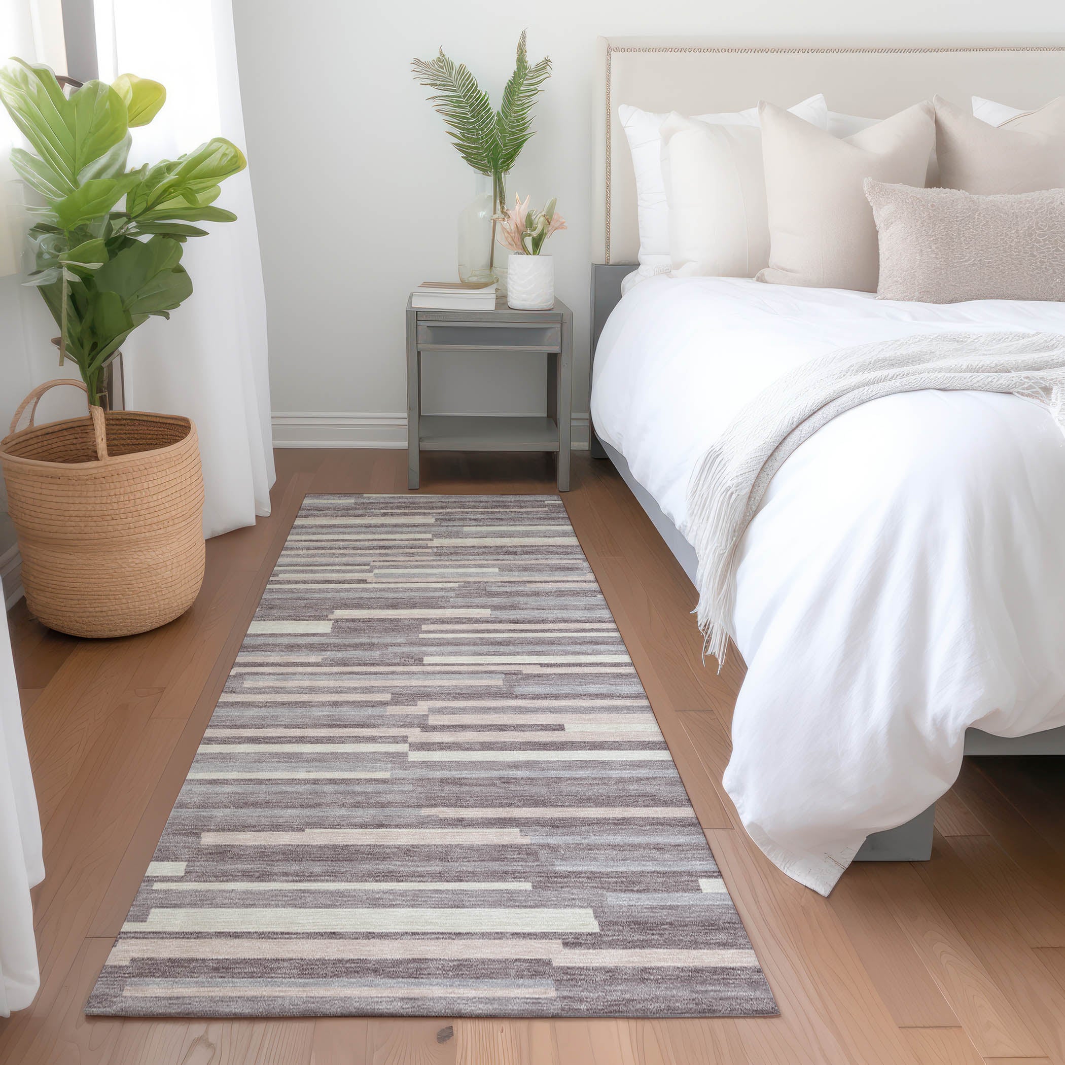 Cartagena Machine Washable Transitional Lavender Purple Rug 2'3" x 7'6" #shape_Runner