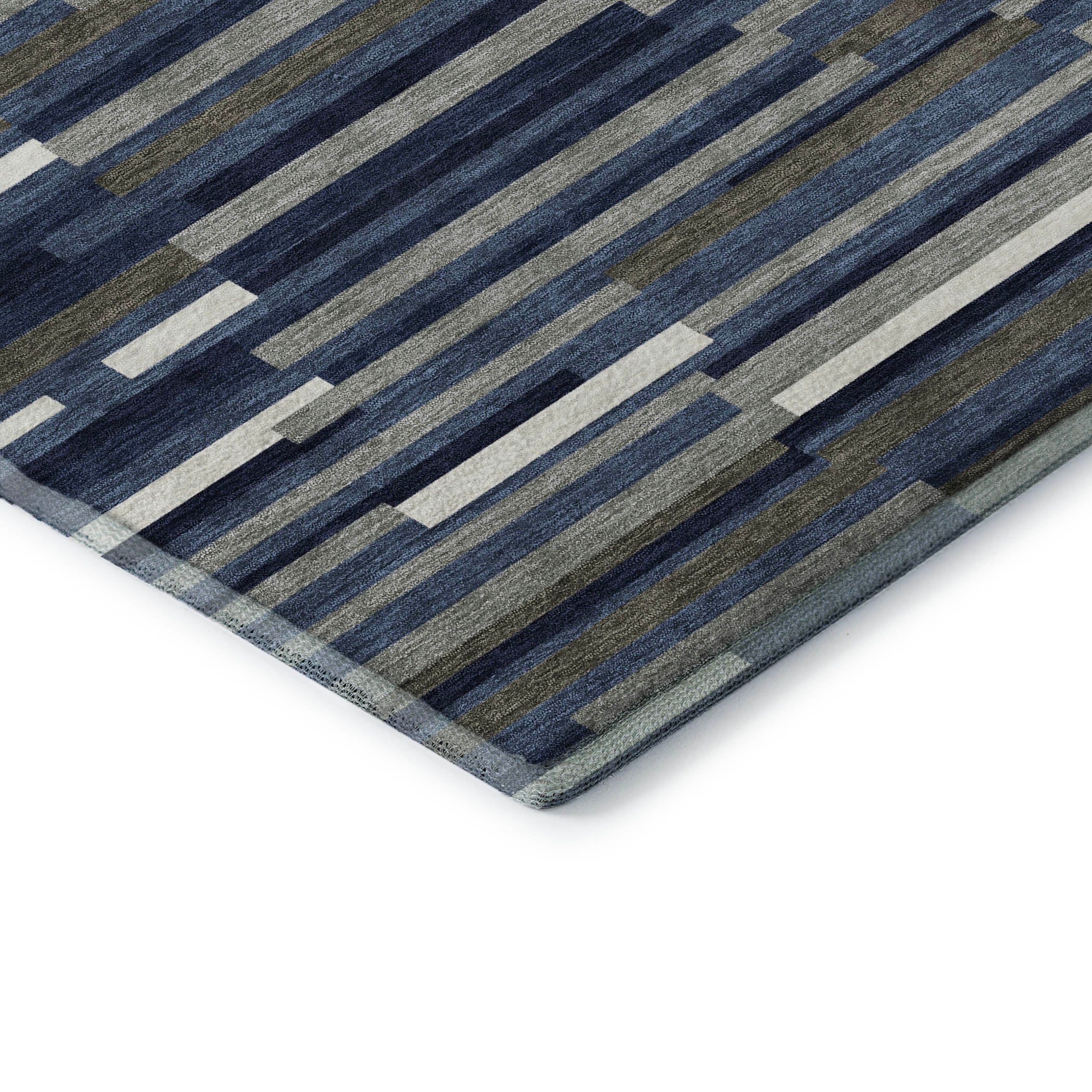 Cartagena Machine Washable Transitional Navy Blue Rug 1'8" x 2'6" #shape_Rectangle