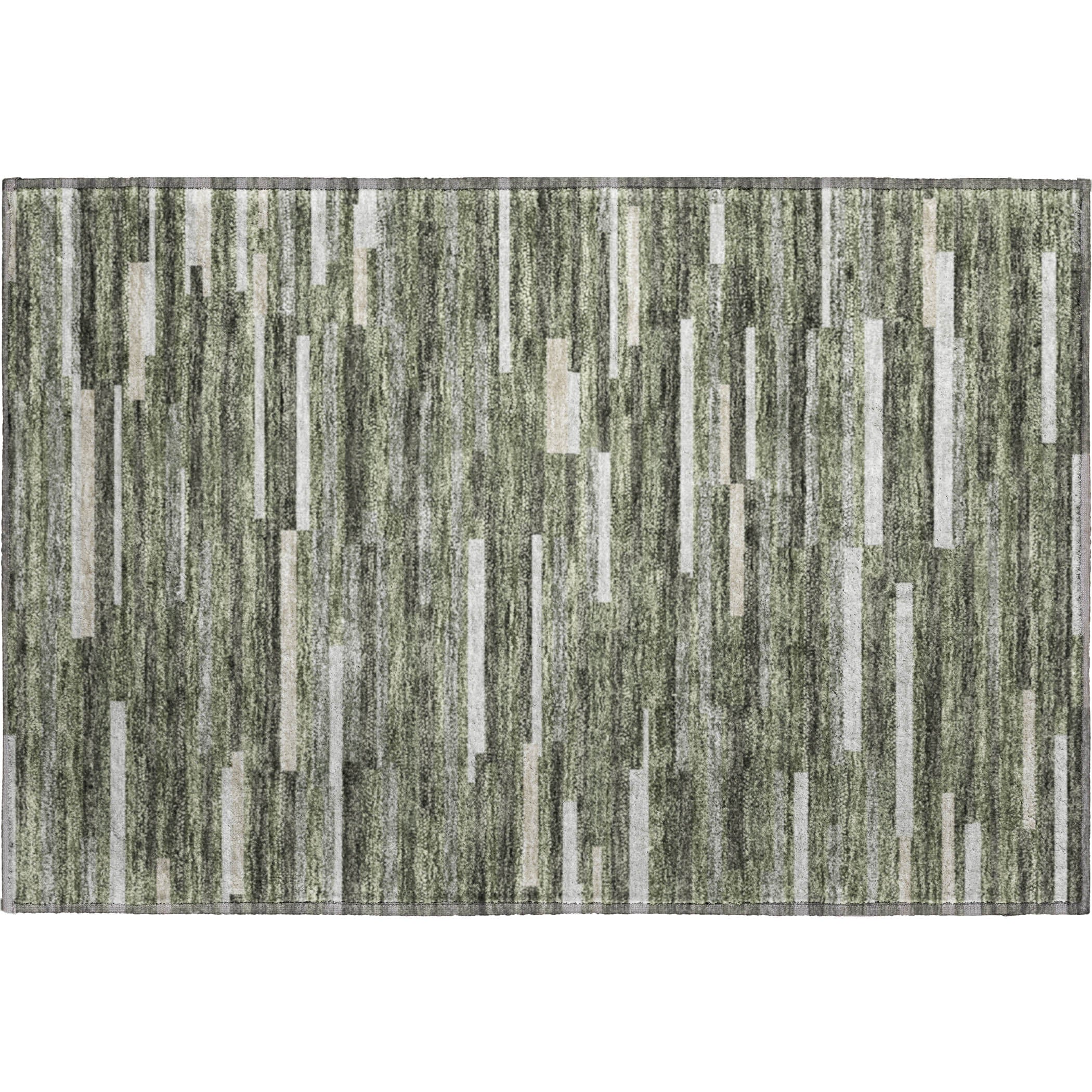 Cartagena Machine Washable Transitional Olive Green Rug 1'8" x 2'6" #shape_Rectangle