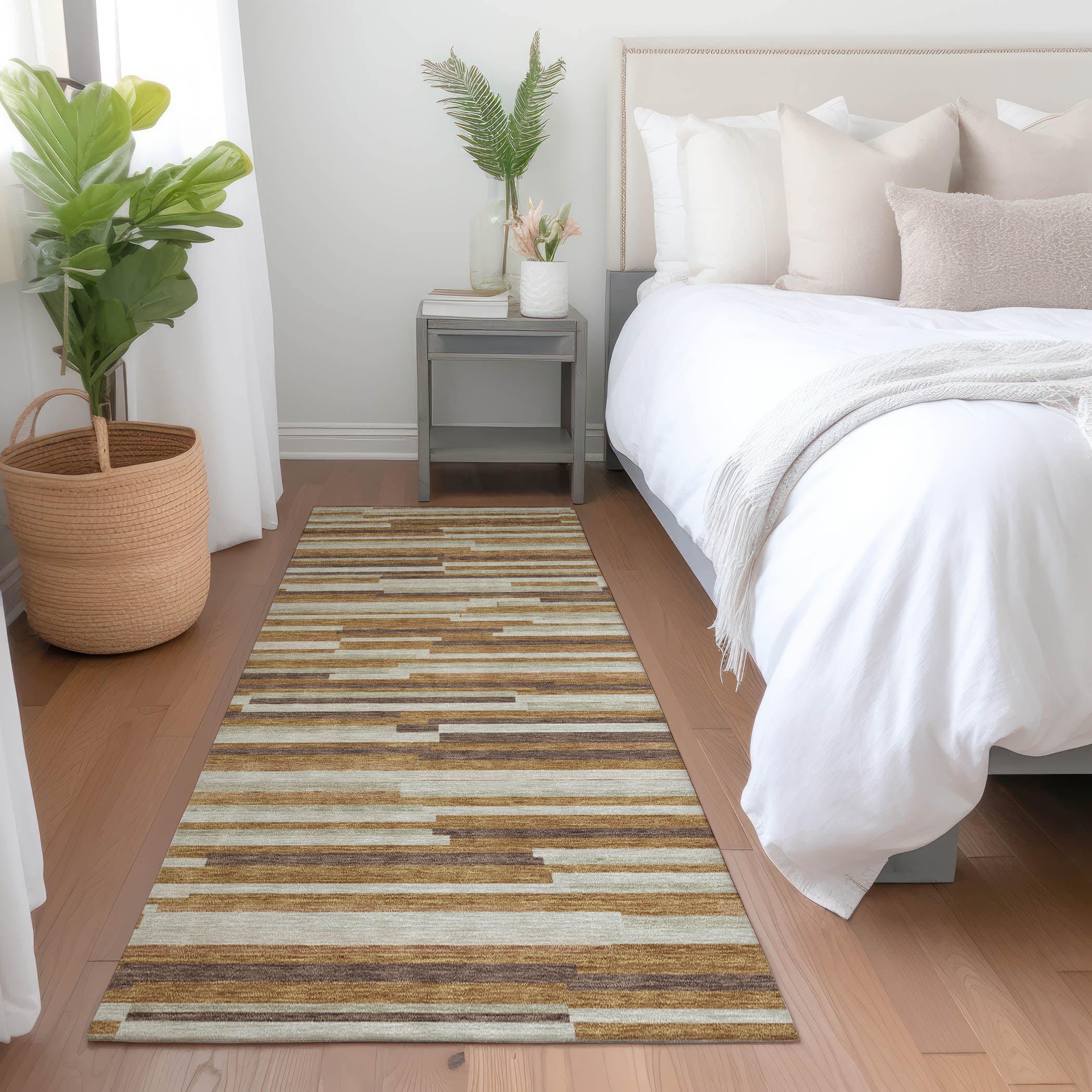 Cartagena Machine Washable Transitional Paprika Orange Rug 2'3" x 7'6" #shape_Runner