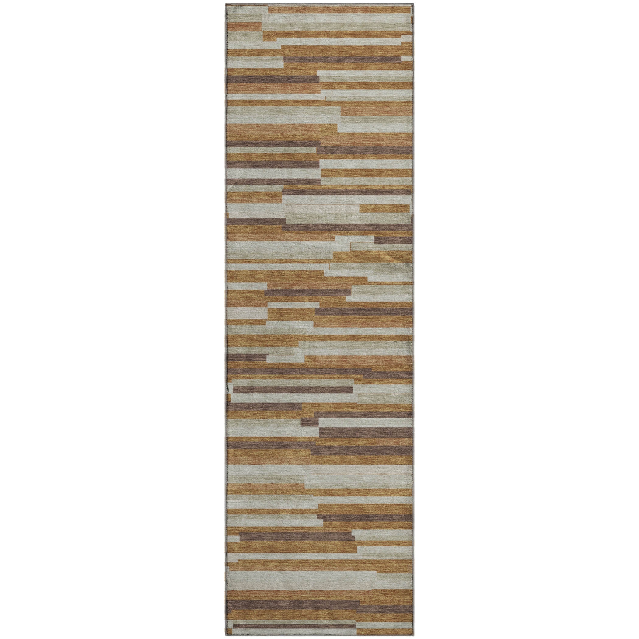 Cartagena Machine Washable Transitional Paprika Orange Rug 2'3" x 7'6" #shape_Runner