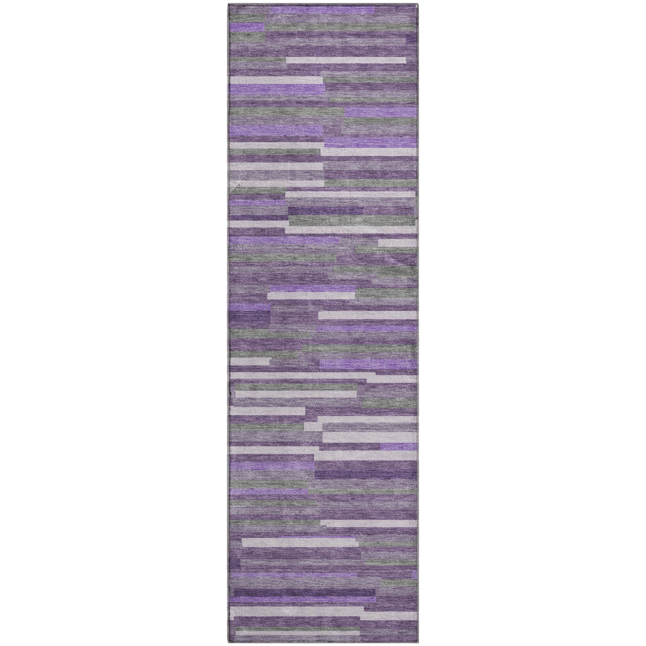 Cartagena Machine Washable Transitional Purple Rug 2'3" x 7'6" #shape_Runner