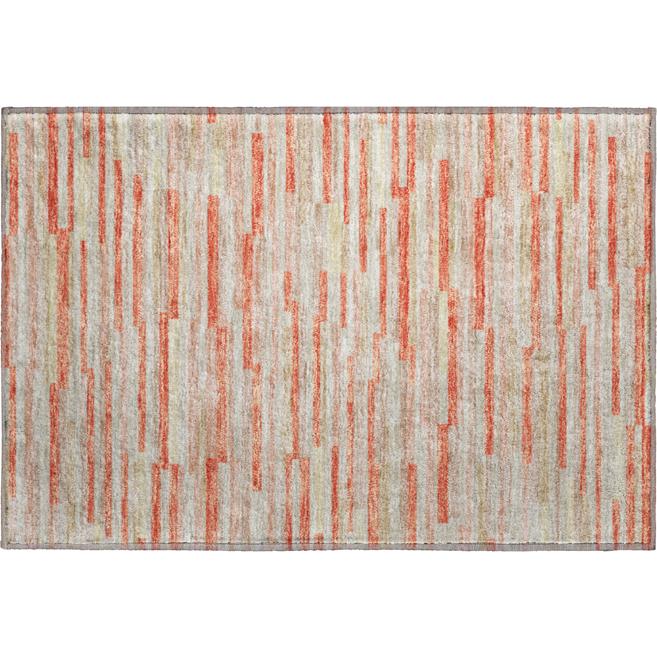 Cartagena Machine Washable Transitional Salmon Orange Rug 1'8" x 2'6" #shape_Rectangle