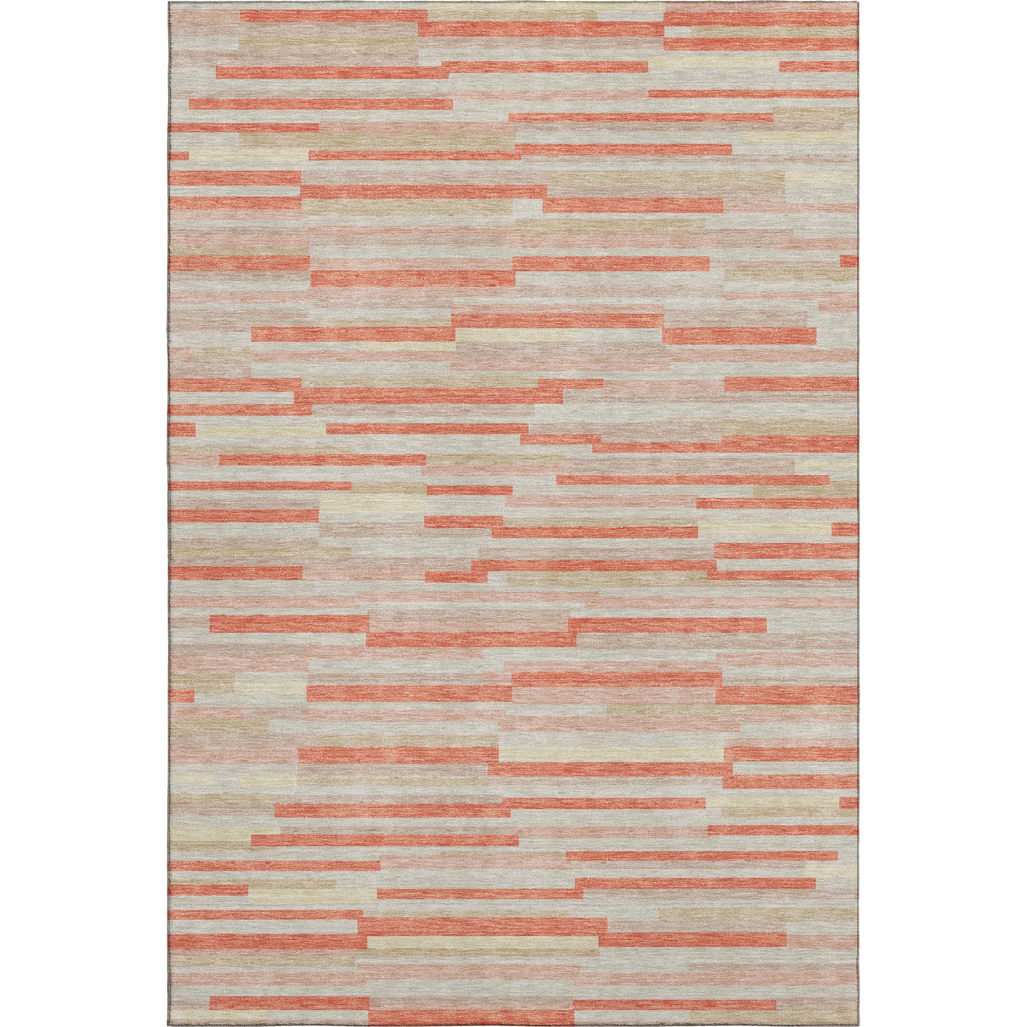 Cartagena Machine Washable Transitional Salmon Orange Rug 2'6" x 3'10" #shape_Rectangle