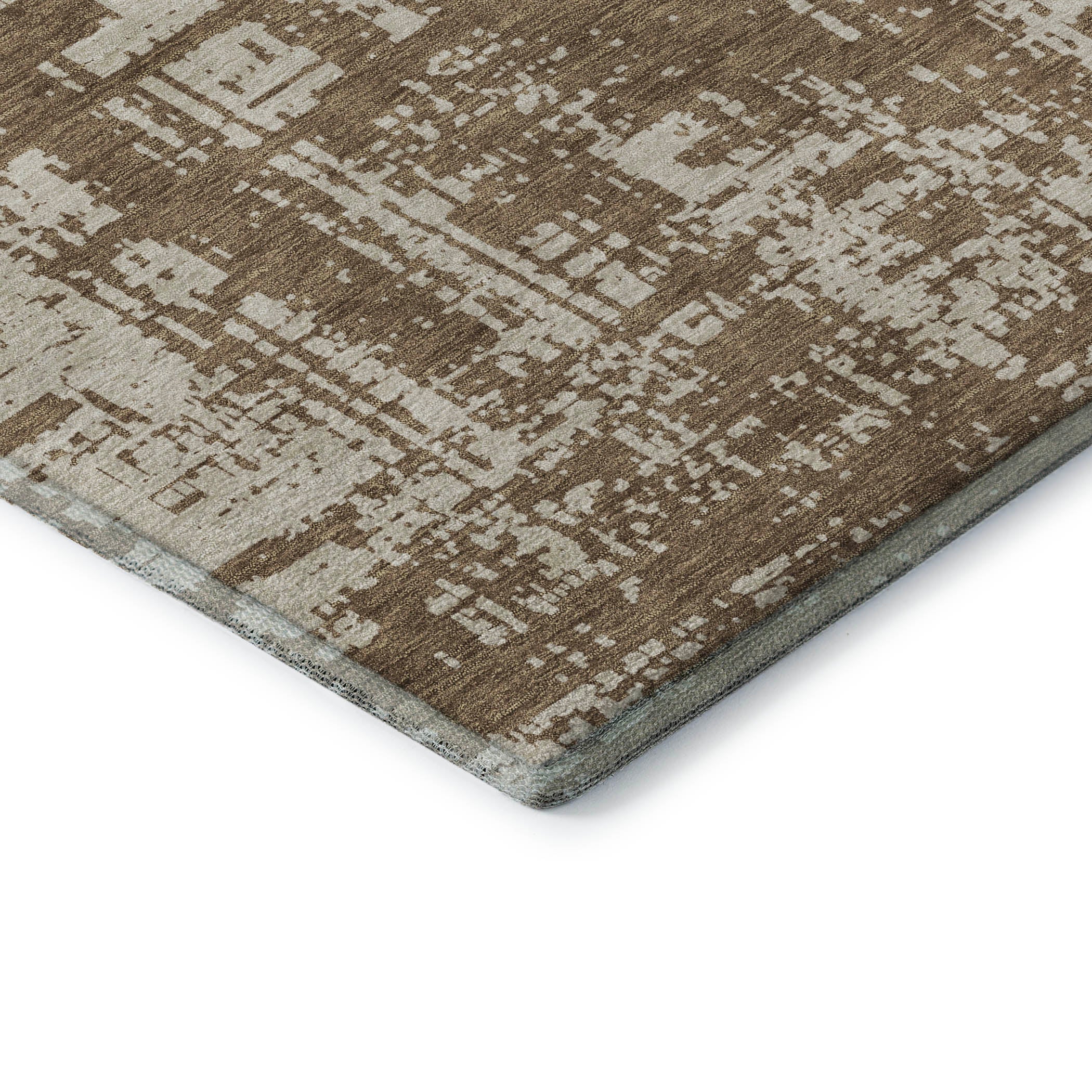 Queenstown Machine Washable Transitional Brown Rug 1'8" x 2'6" #shape_Rectangle