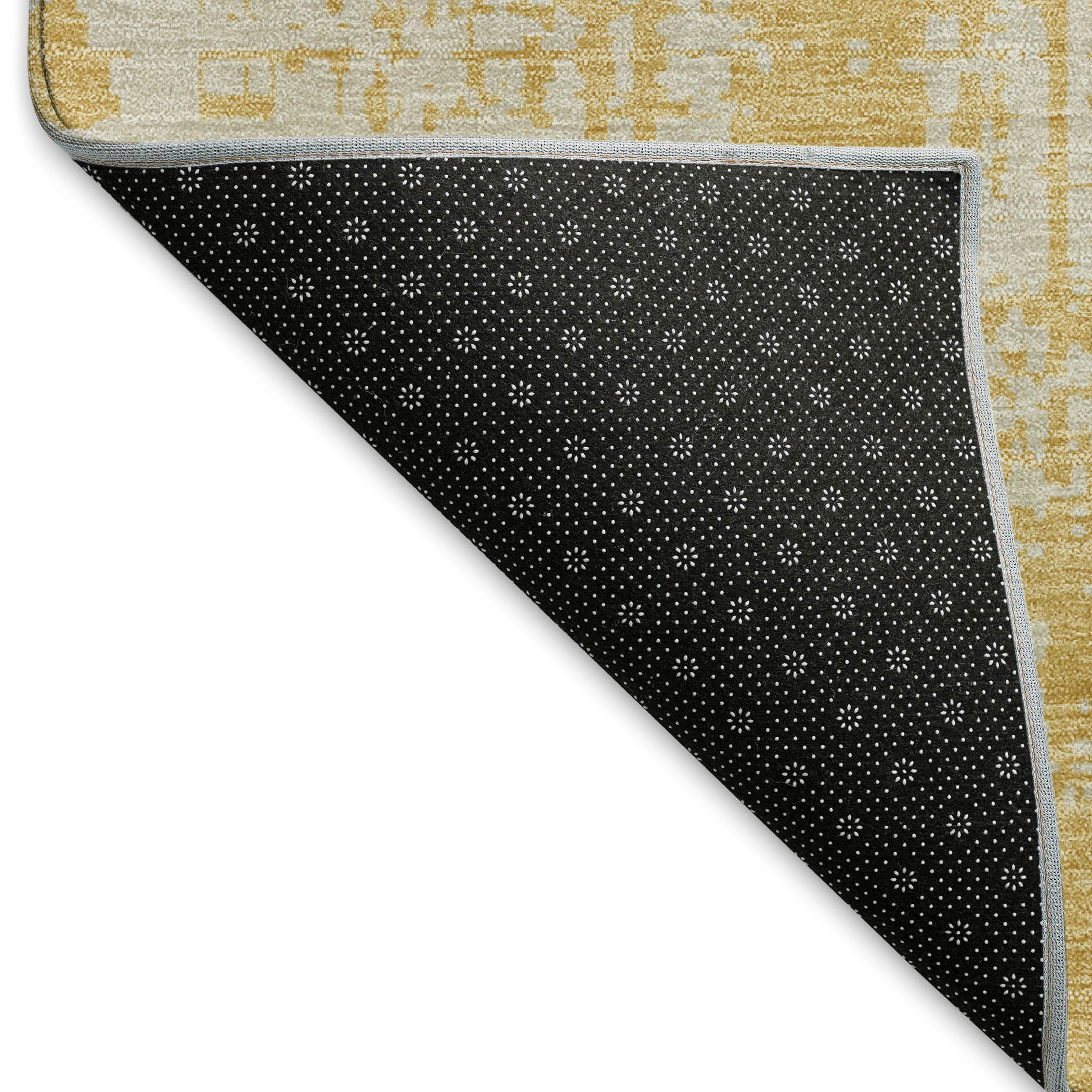Queenstown Machine Washable Transitional Gold Rug 1'8" x 2'6" #shape_Rectangle