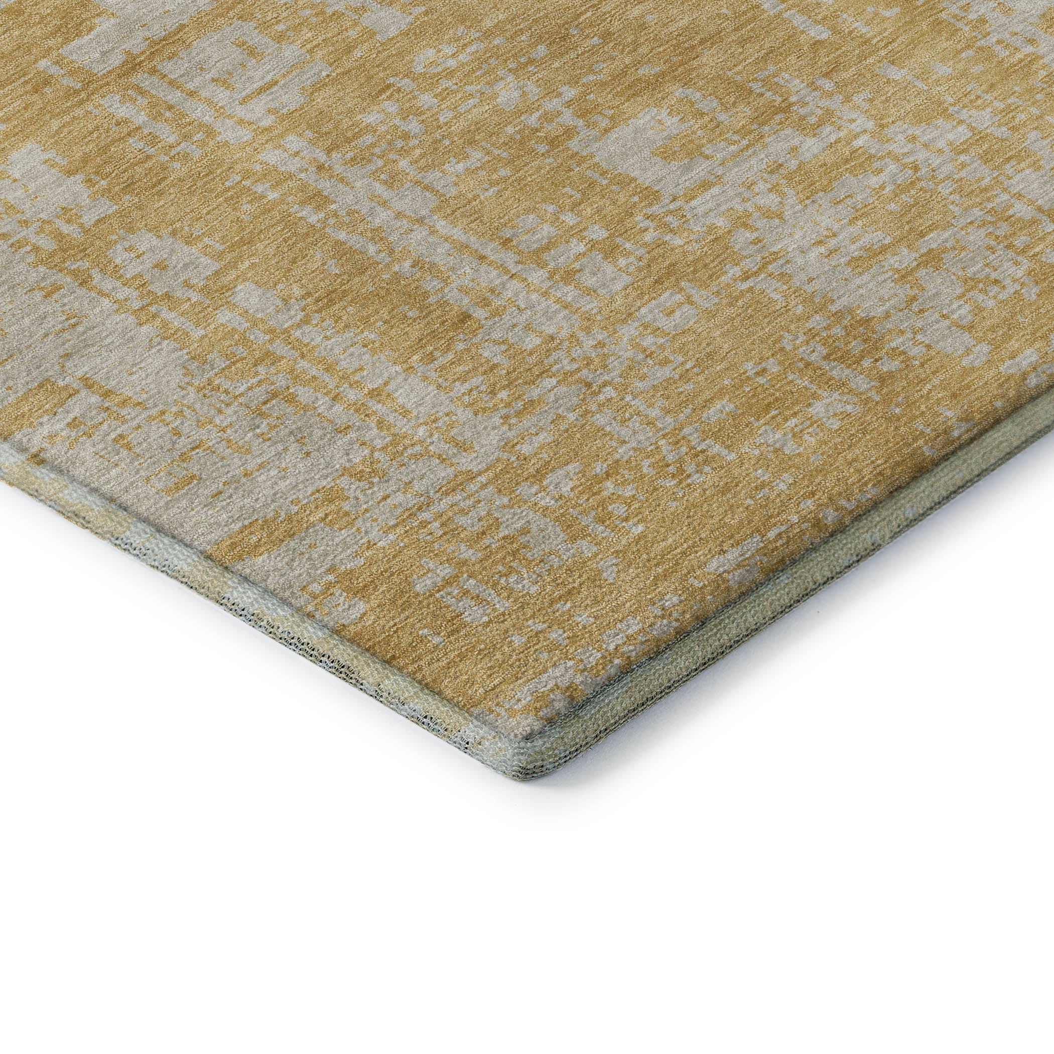 Queenstown Machine Washable Transitional Gold Rug 1'8" x 2'6" #shape_Rectangle