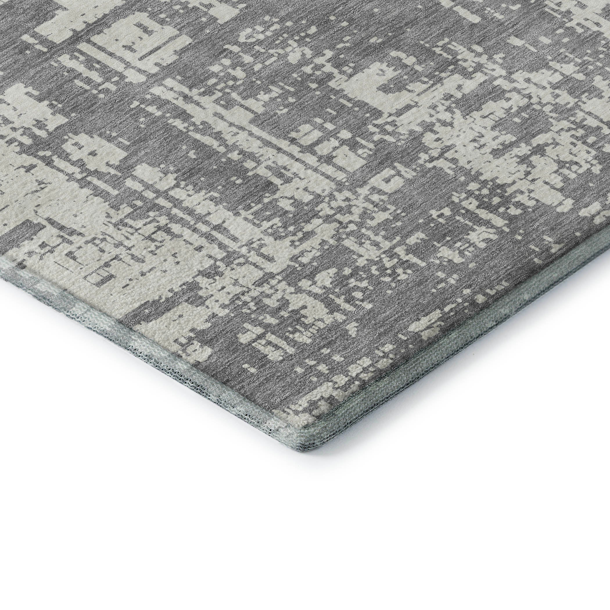 Queenstown Machine Washable Transitional Gray Rug 1'8" x 2'6" #shape_Rectangle