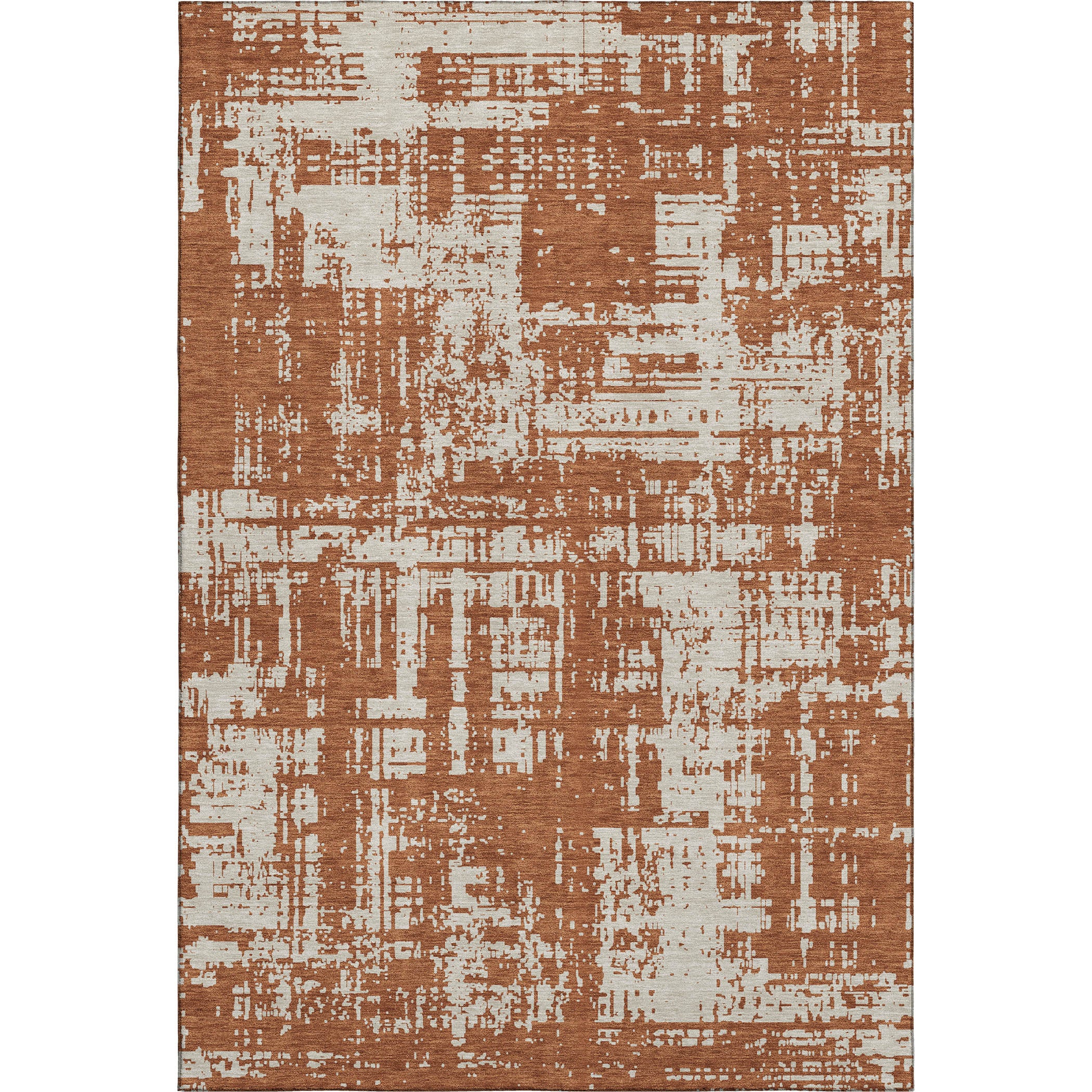 Queenstown Machine Washable Transitional Paprika Orange Rug 2'6" x 3'10" #shape_Rectangle