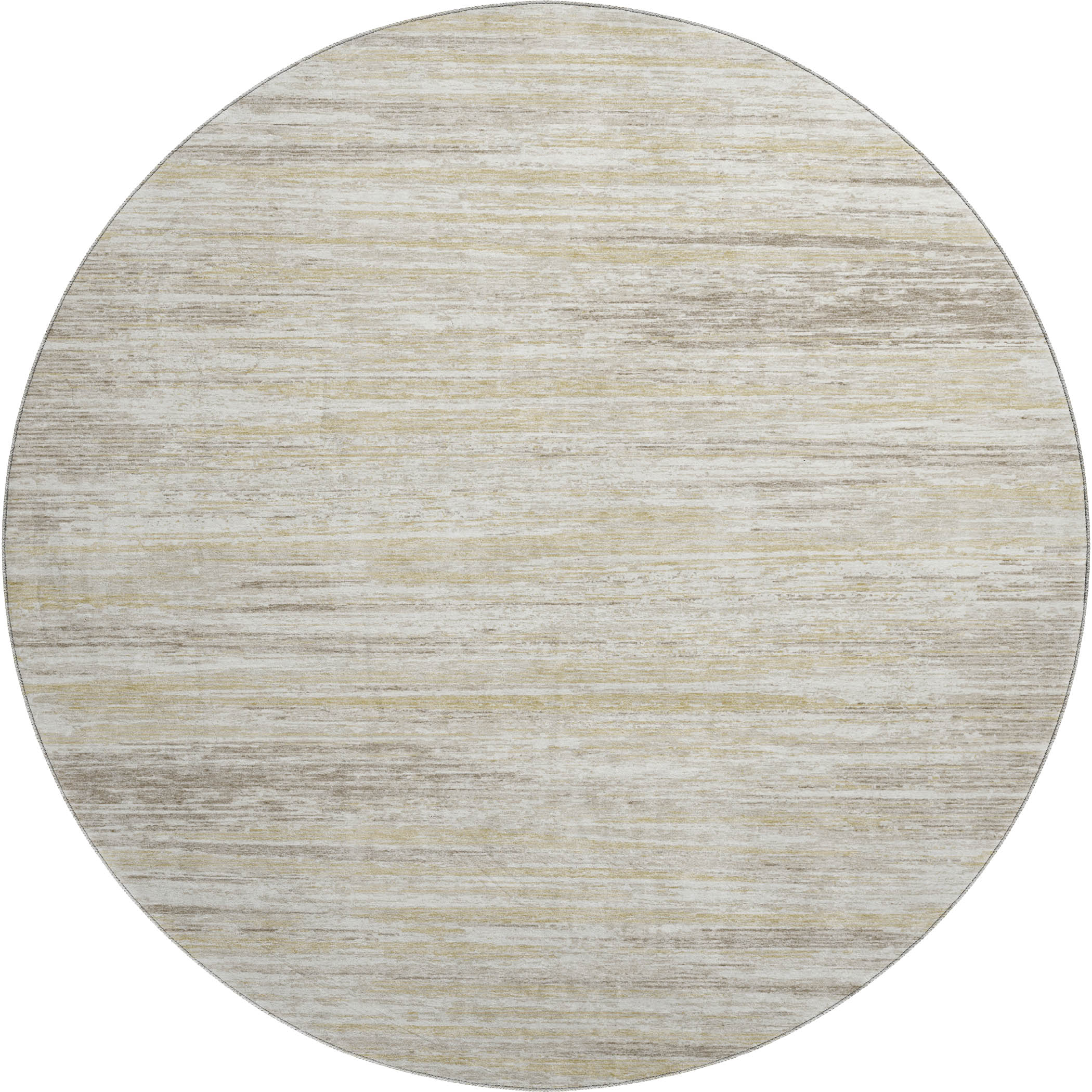 Seoul Machine Washable Transitional Beige Brown Rug 8' x 8' #shape_Round