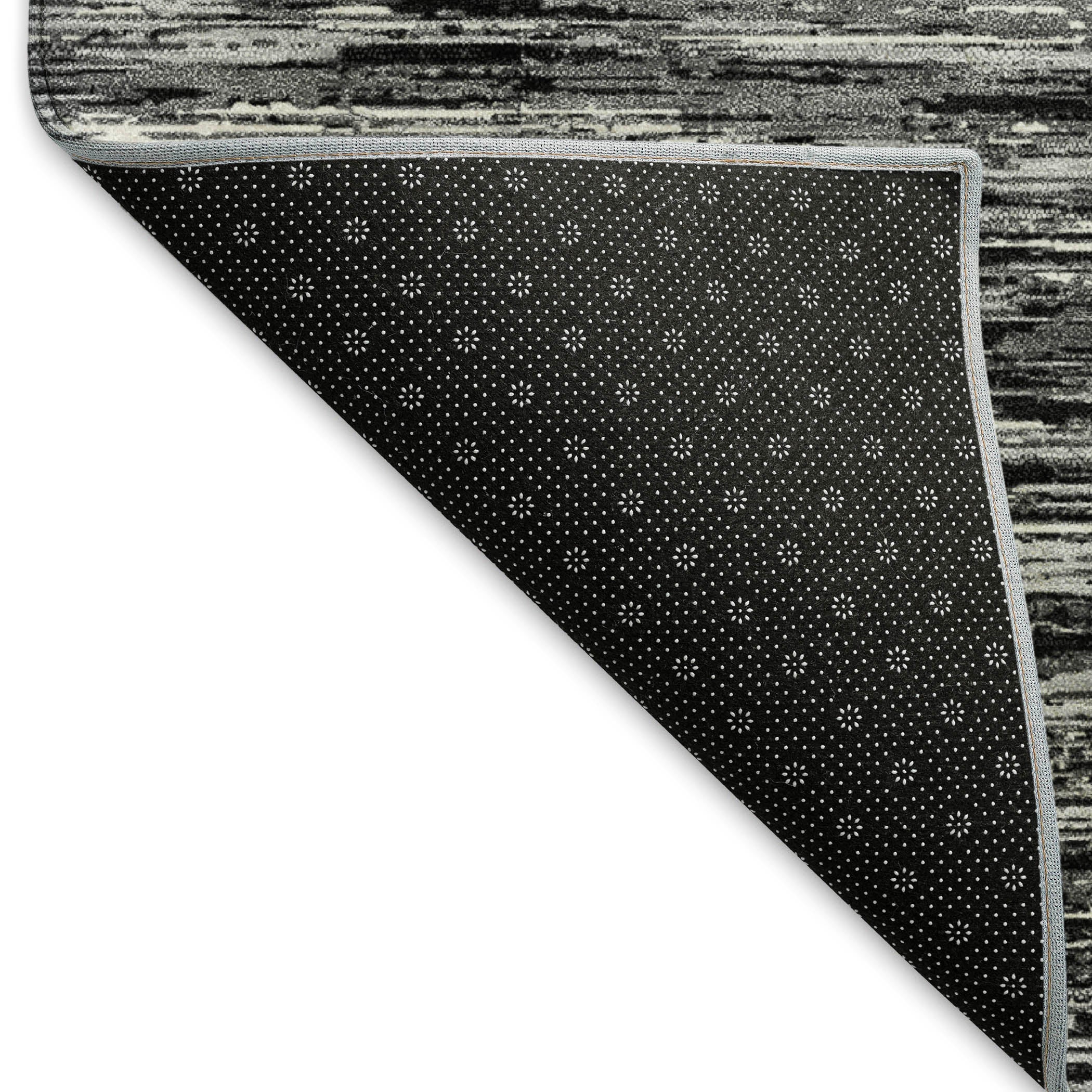 Seoul Machine Washable Transitional Black Rug 1'8" x 2'6" #shape_Rectangle