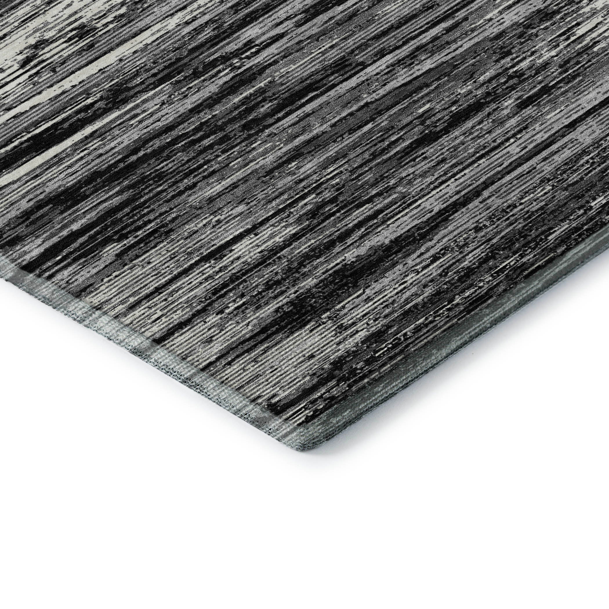 Seoul Machine Washable Transitional Black Rug 1'8" x 2'6" #shape_Rectangle