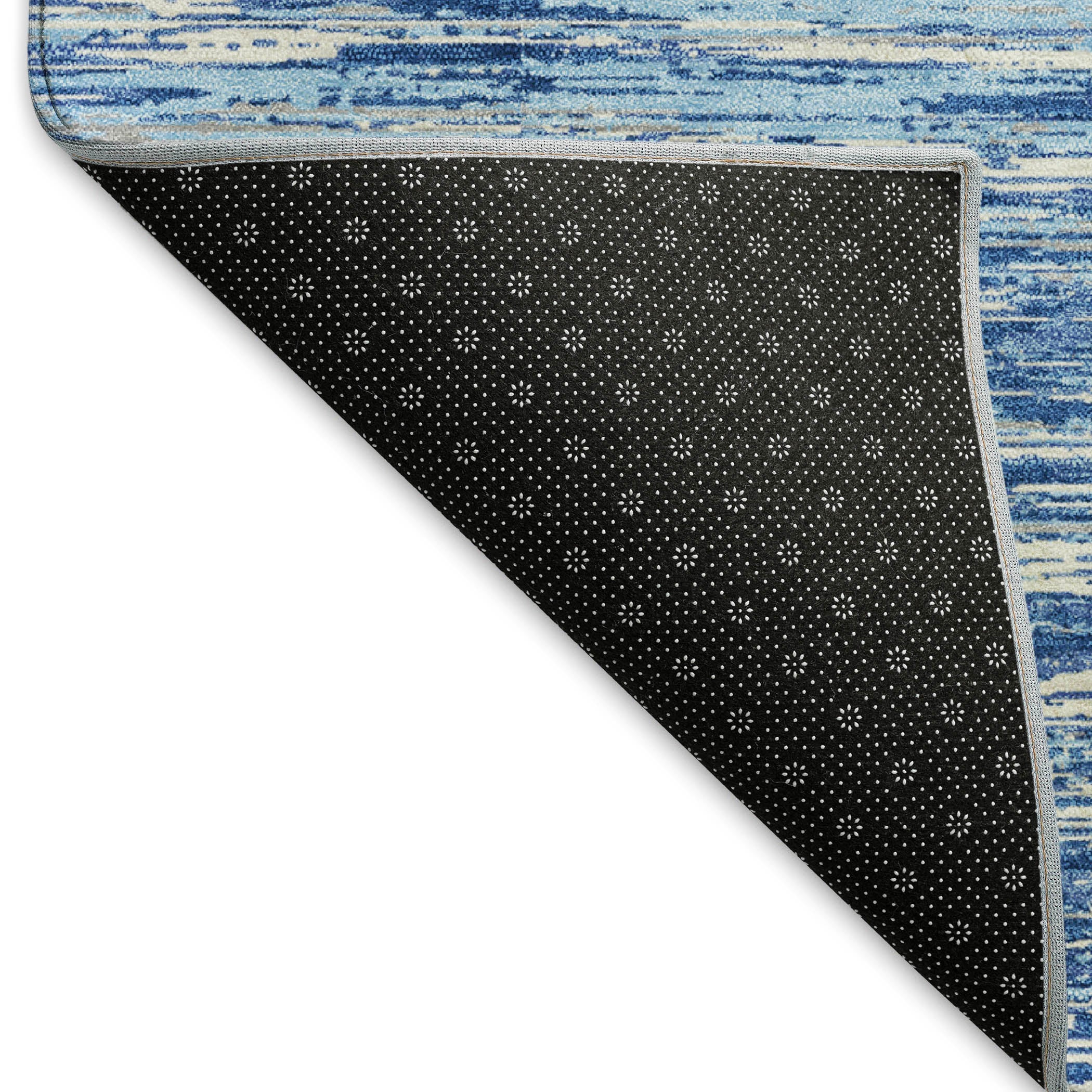 Seoul Machine Washable Transitional Blue Rug 1'8" x 2'6" #shape_Rectangle