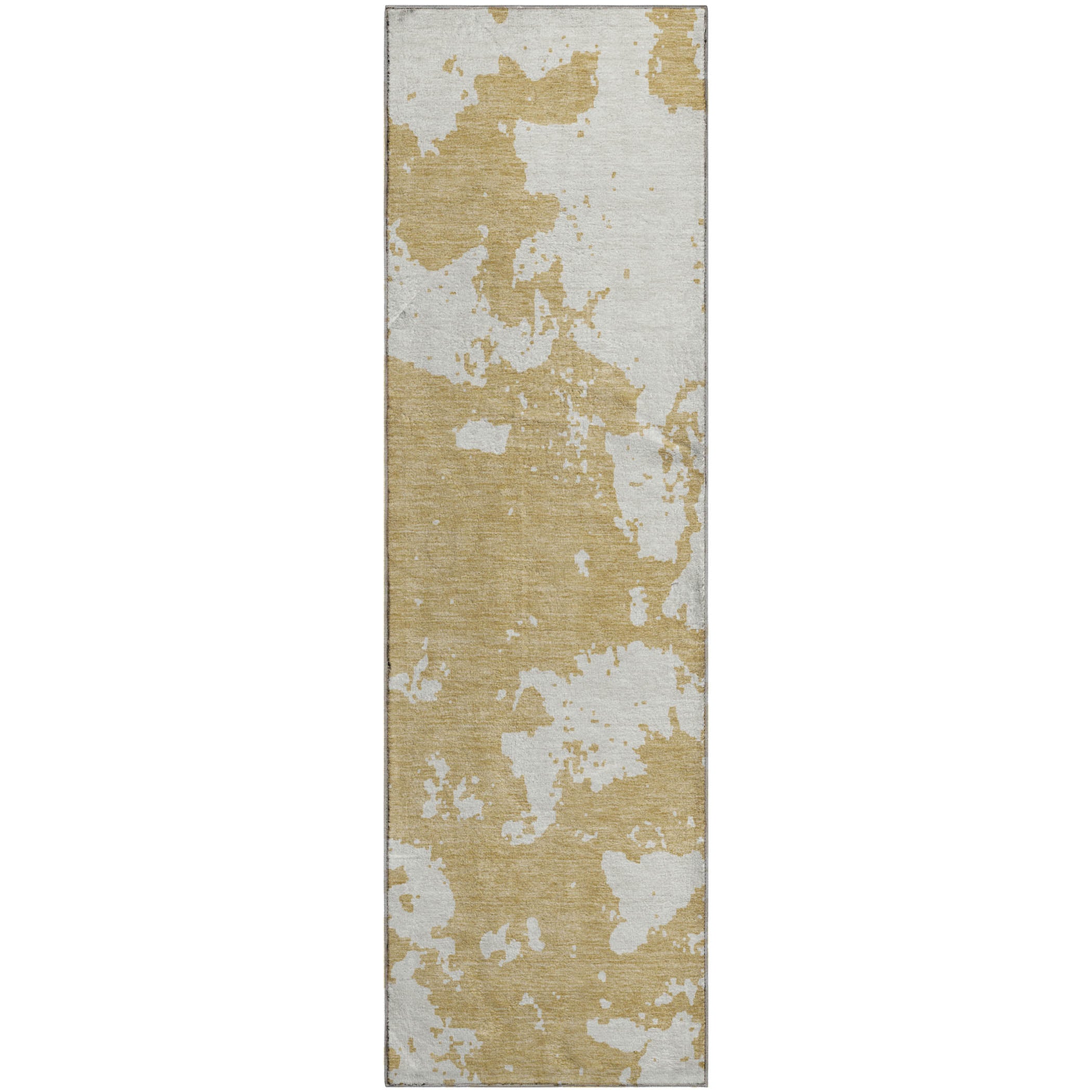 Baku Machine Washable Transitional Gold Rug 2'3" x 7'6" #shape_Runner