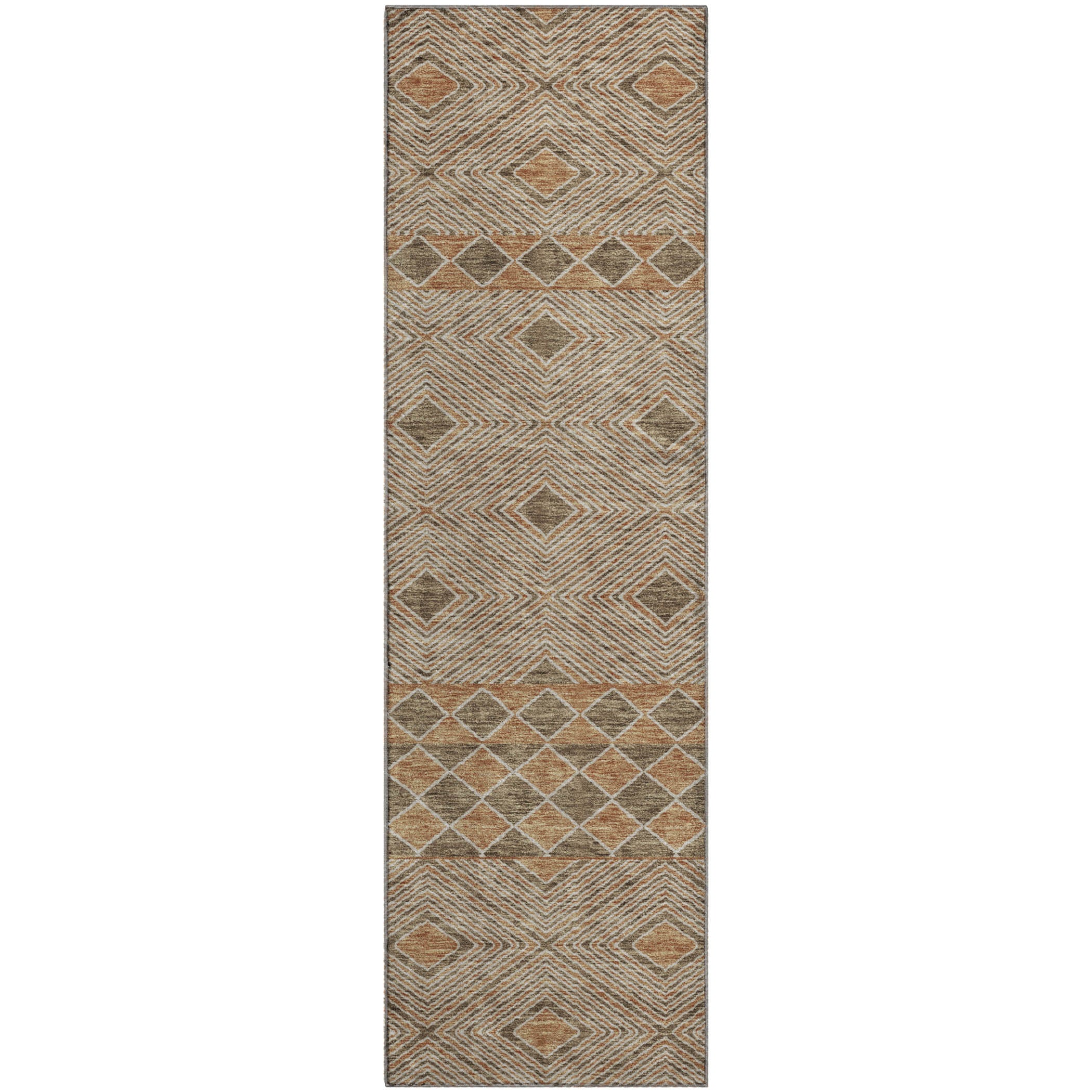 Dubrovnik Machine Washable Transitional Brown Rug 2'3" x 7'6" #shape_Runner