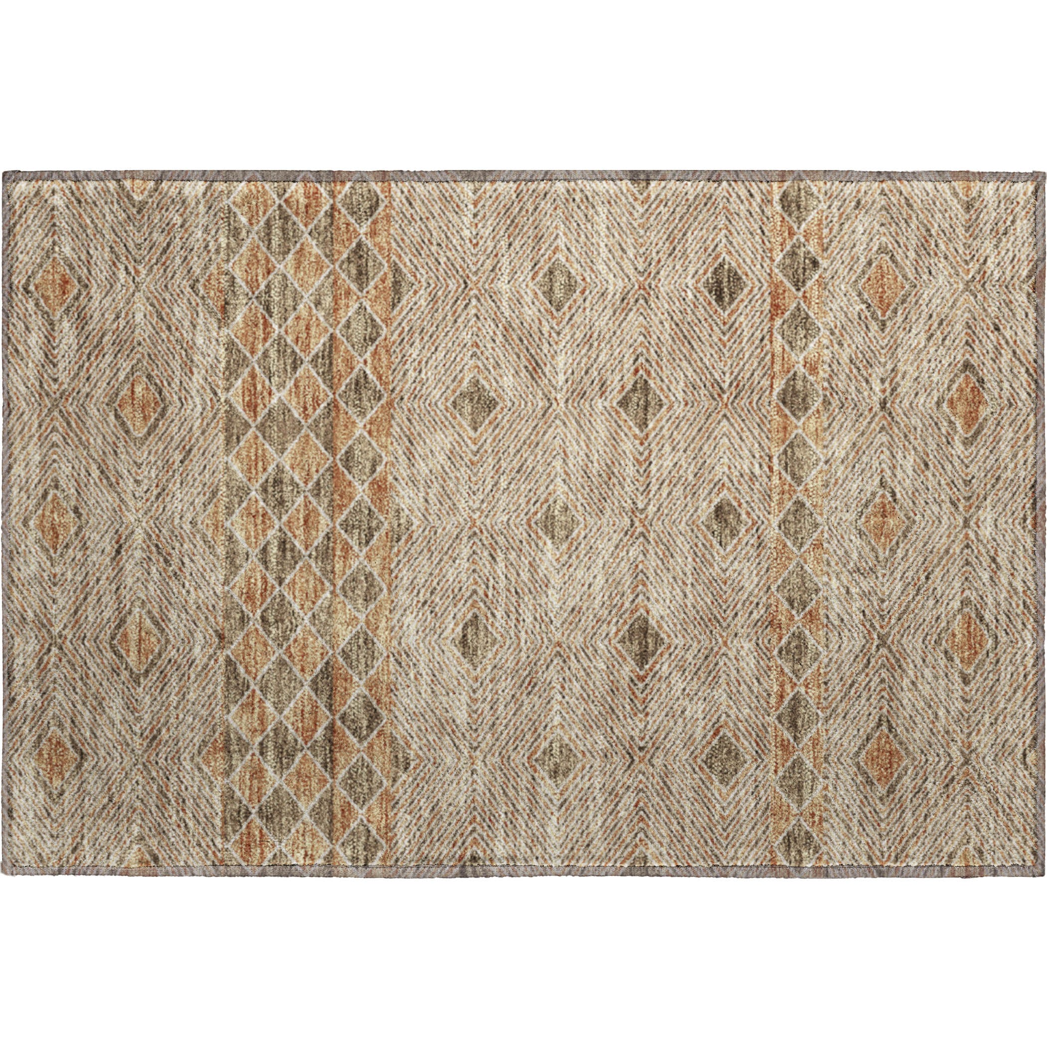 Dubrovnik Machine Washable Transitional Brown Rug 1'8" x 2'6" #shape_Rectangle