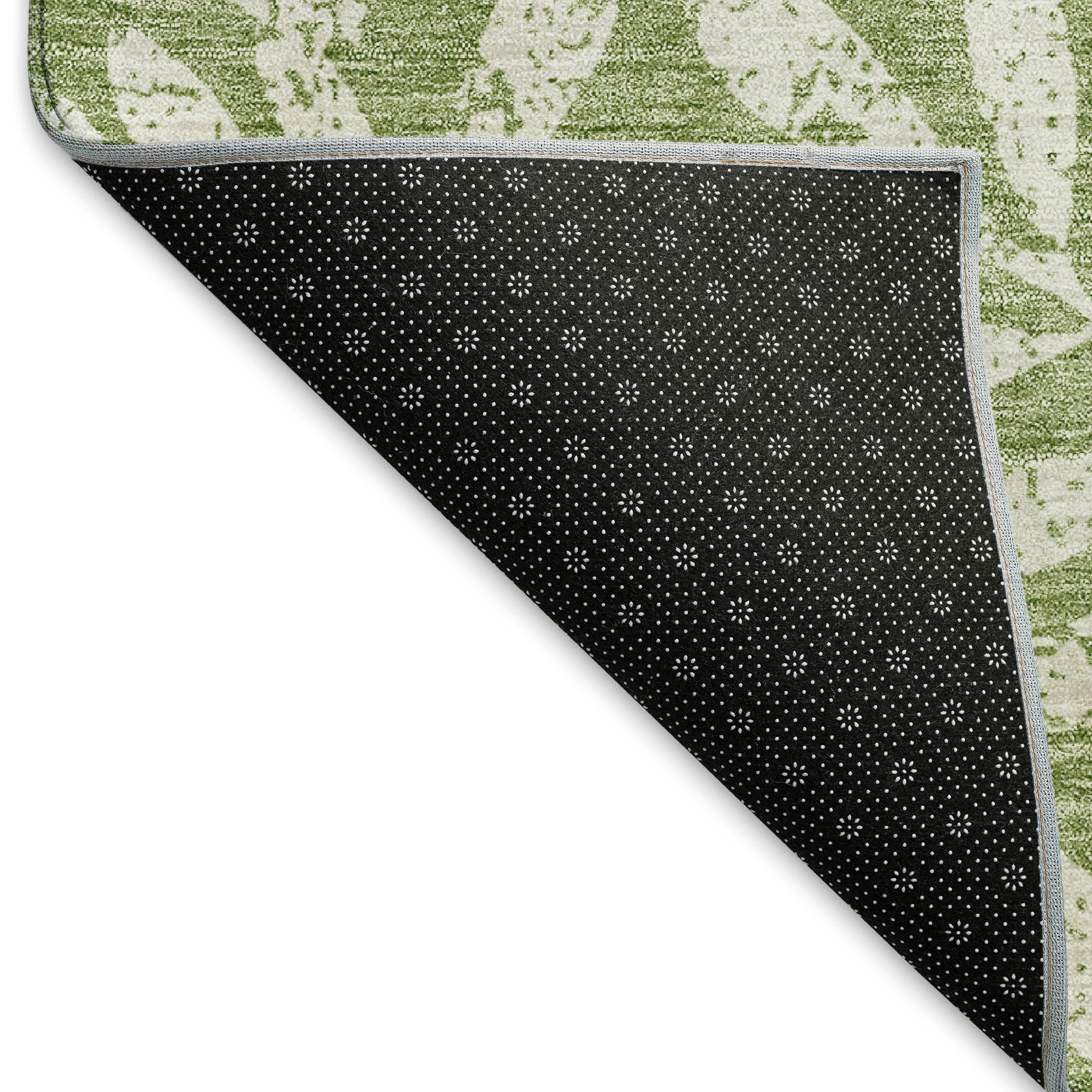 Lima Machine Washable Transitional Green Rug 1'8" x 2'6" #shape_Rectangle