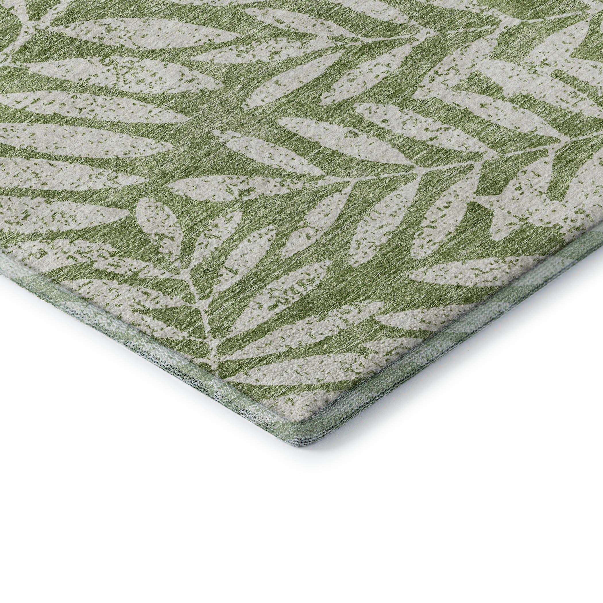 Lima Machine Washable Transitional Green Rug 1'8" x 2'6" #shape_Rectangle