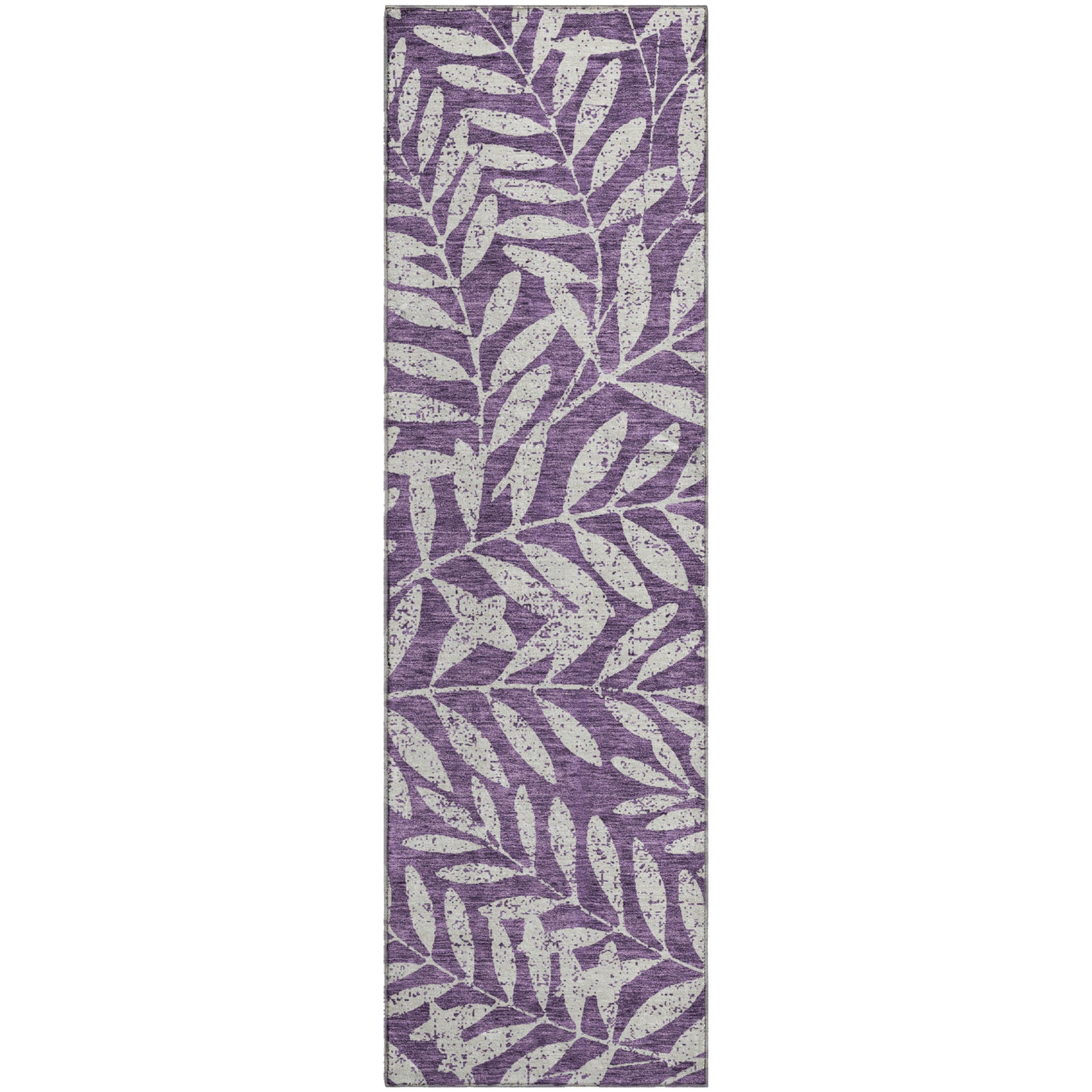 Lima Machine Washable Transitional Purple Rug 2'3" x 7'6" #shape_Runner