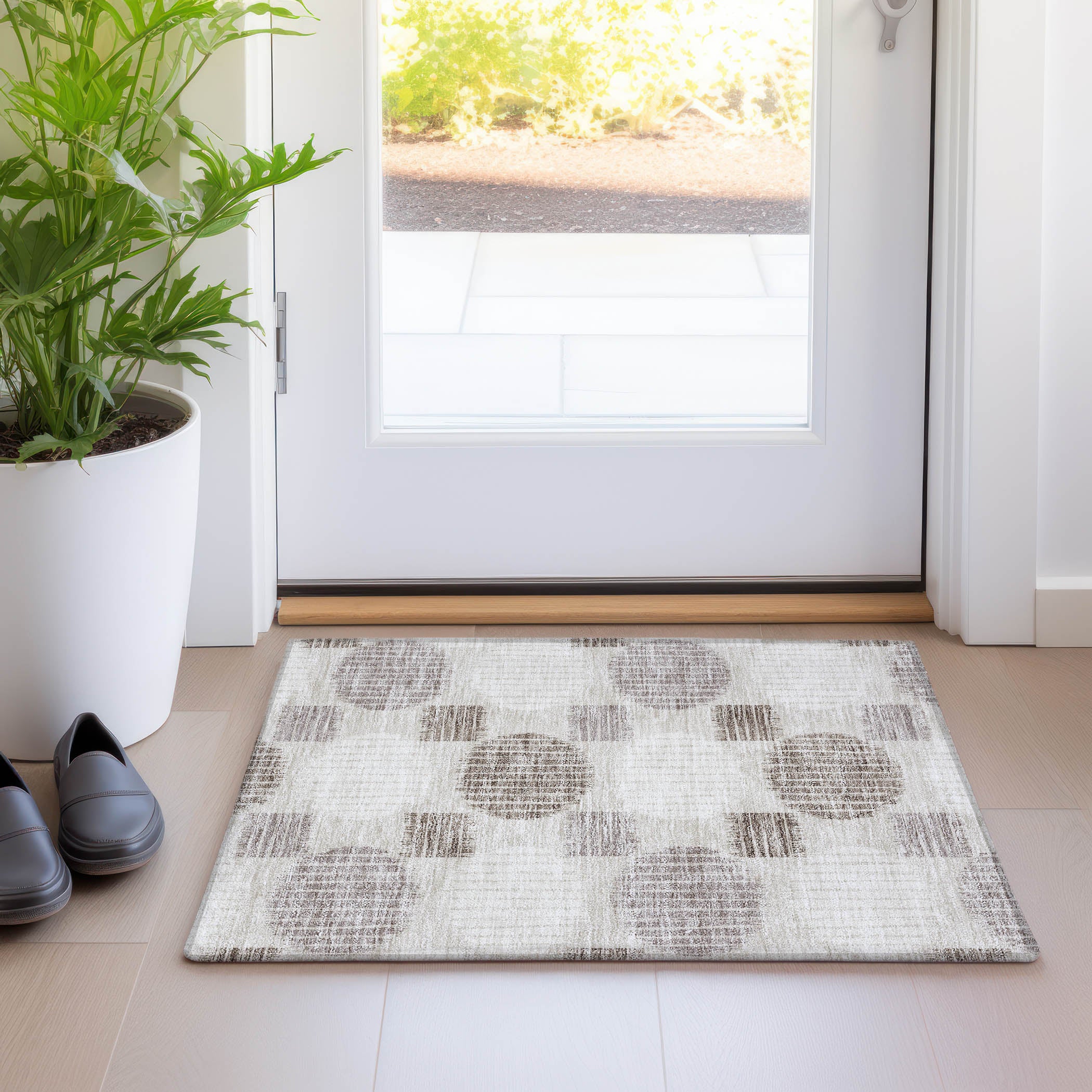 Jaipur Machine Washable Transitional Beige Brown Rug 1'8" x 2'6" #shape_Rectangle