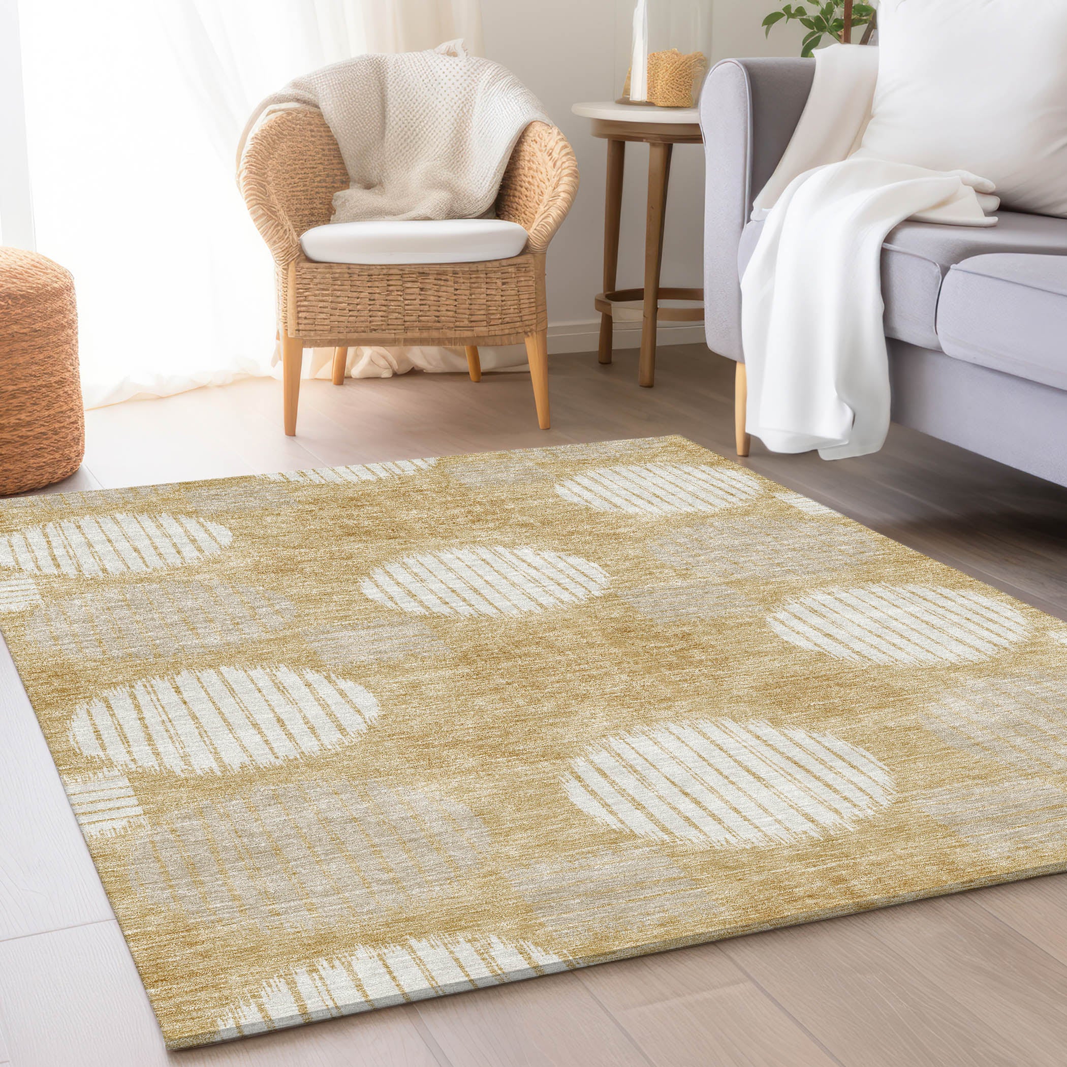 Jaipur Machine Washable Transitional Gold Rug 2'6" x 3'10" #shape_Rectangle