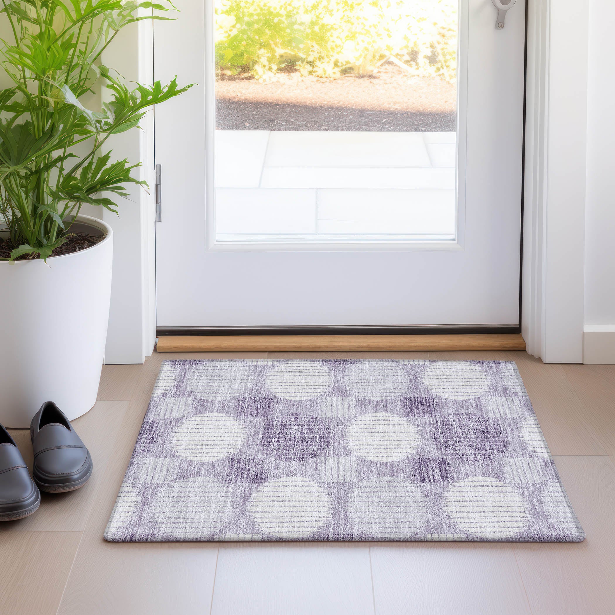 Jaipur Machine Washable Transitional Purple Rug 1'8" x 2'6" #shape_Rectangle