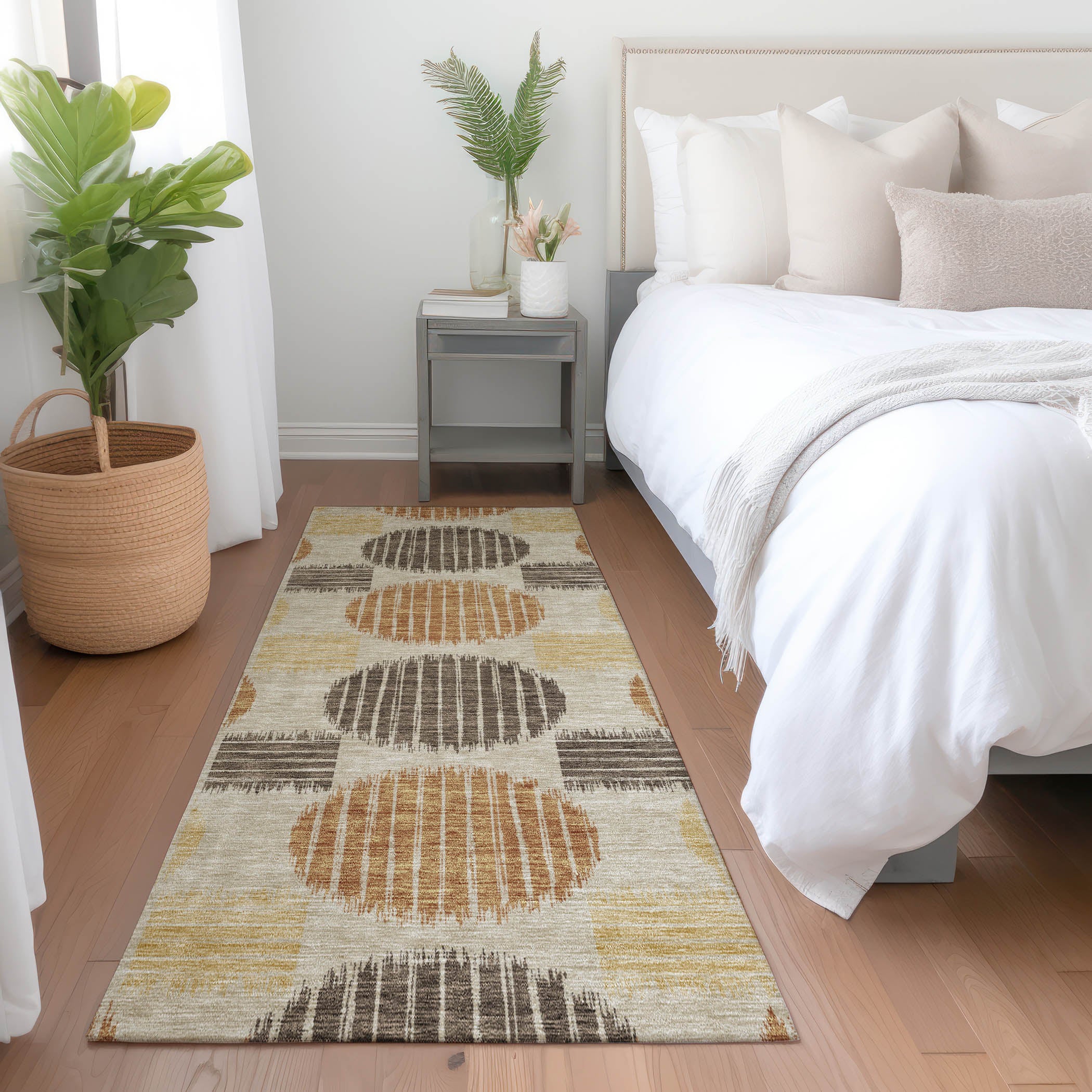 Jaipur Machine Washable Transitional Tan Brown Rug 2'3" x 7'6" #shape_Runner