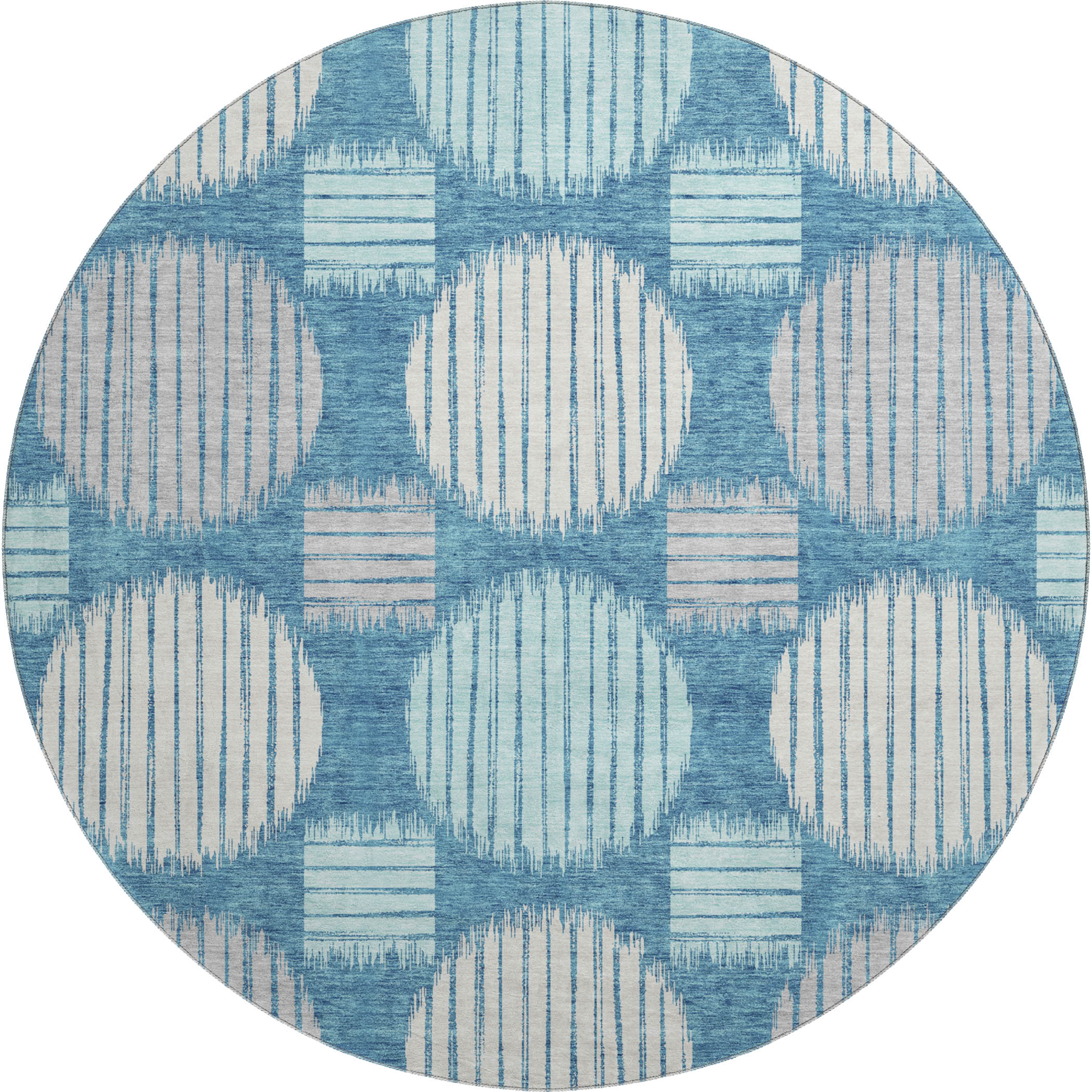Jaipur Machine Washable Transitional Teal Rug 8' x 8' #shape_Round