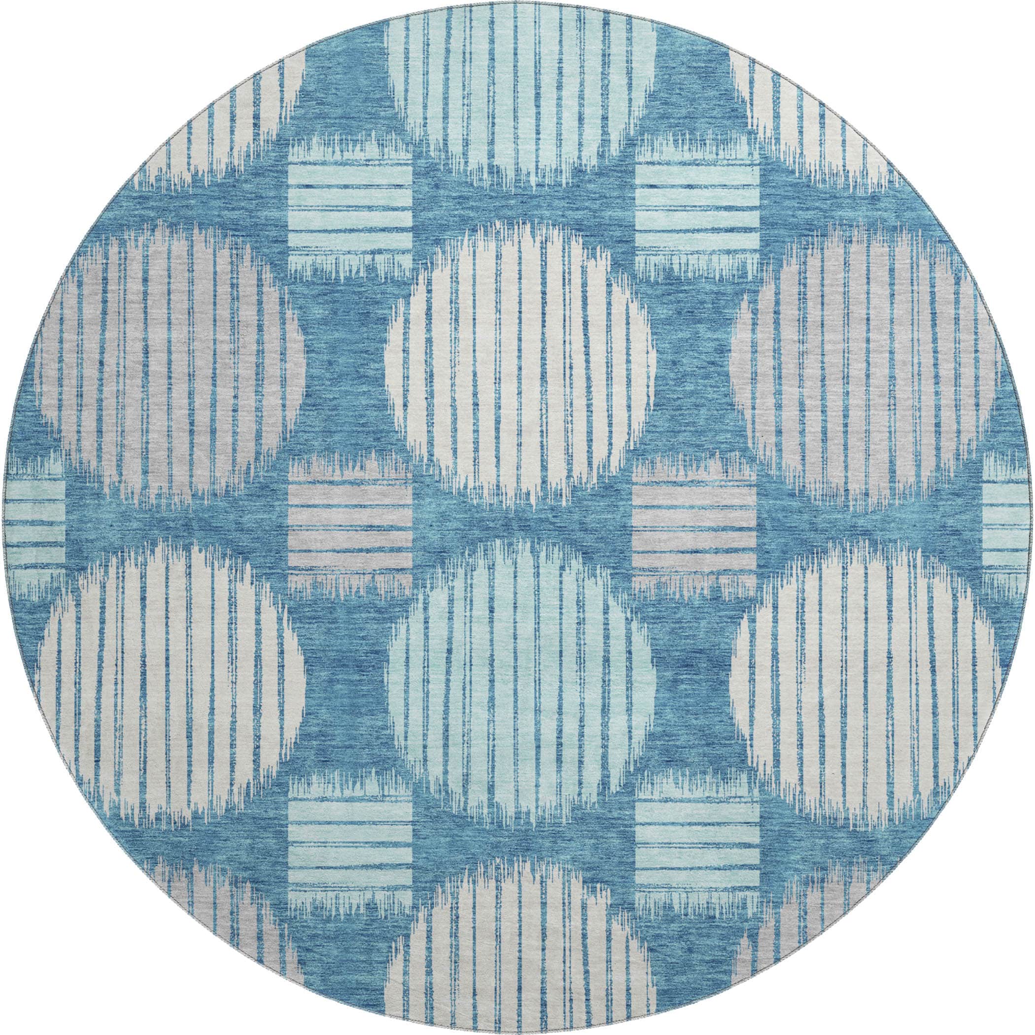 Jaipur Machine Washable Transitional Teal Rug 8' x 8' #shape_Round