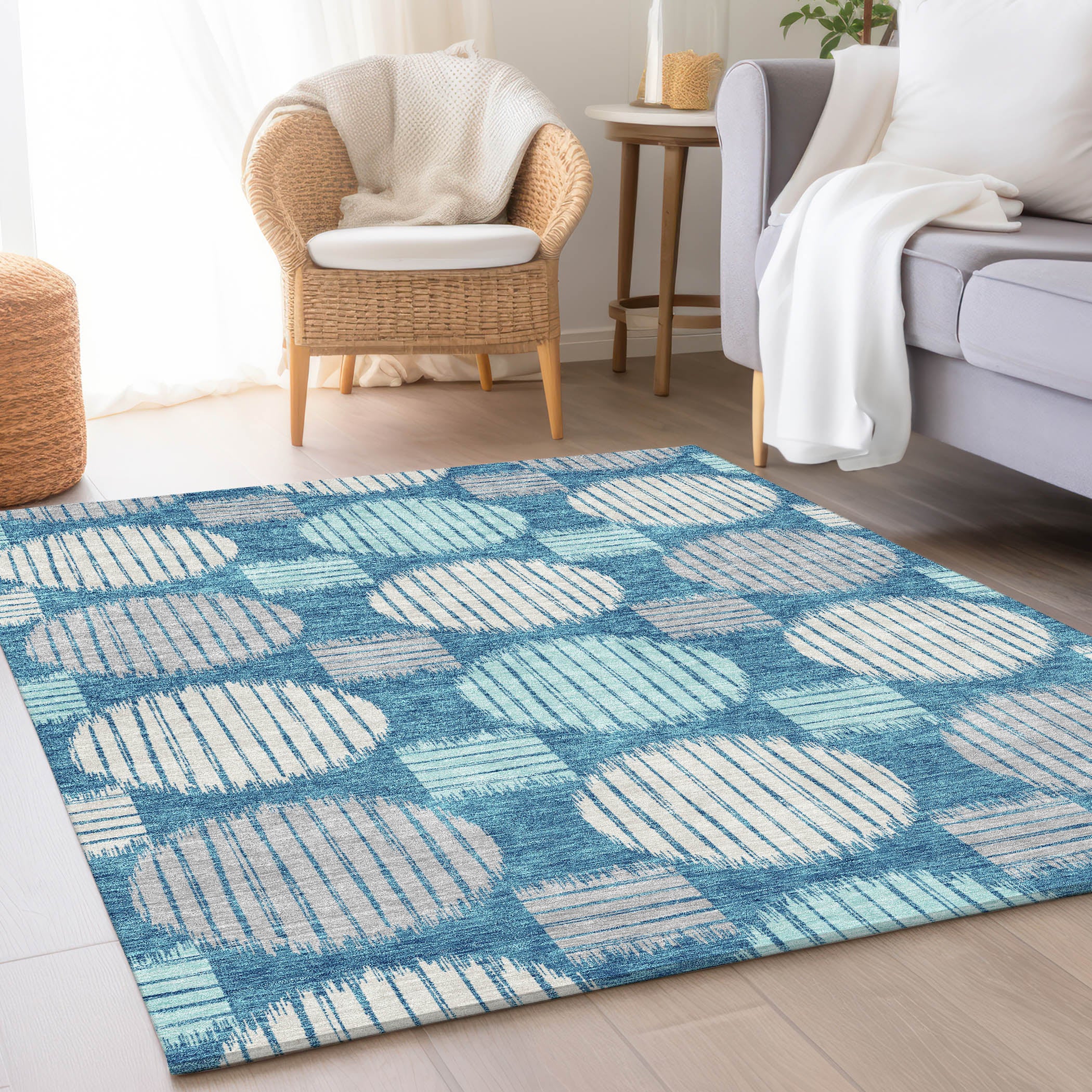 Jaipur Machine Washable Transitional Teal Rug 2'6" x 3'10" #shape_Rectangle