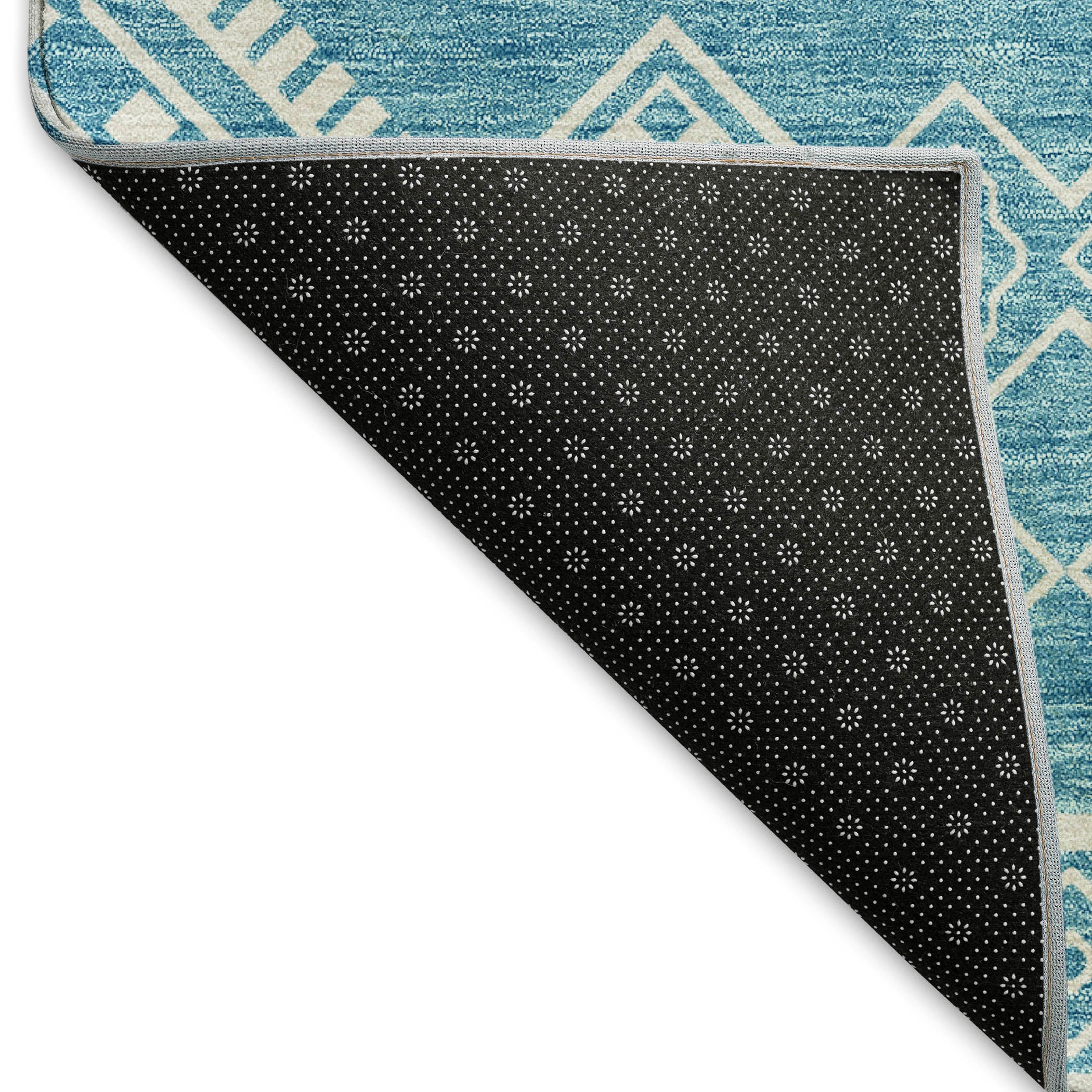 Ghent Machine Washable Transitional Teal Rug 1'8" x 2'6" #shape_Rectangle