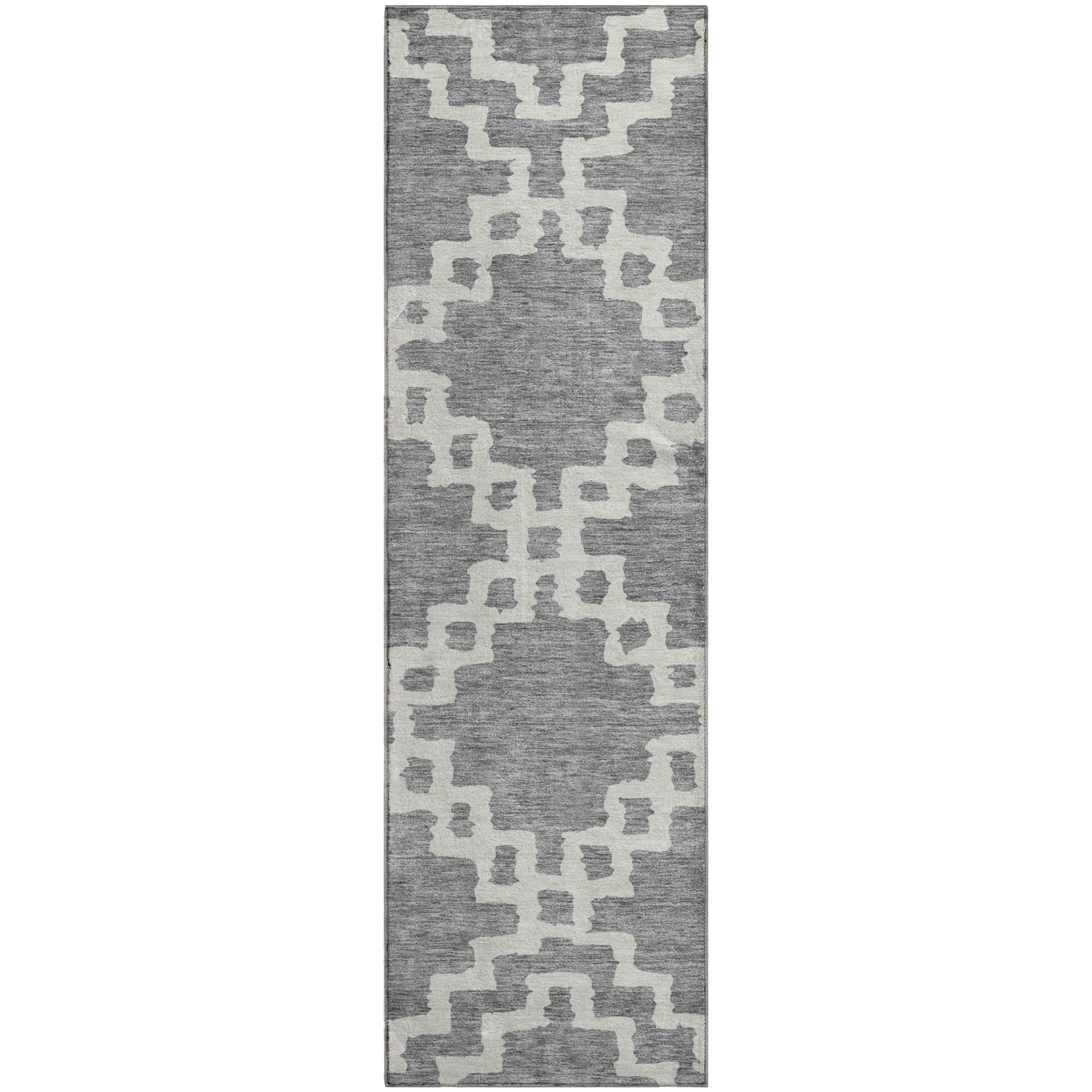 Budapest Machine Washable Transitional Gray Rug 2'3" x 7'6" #shape_Runner