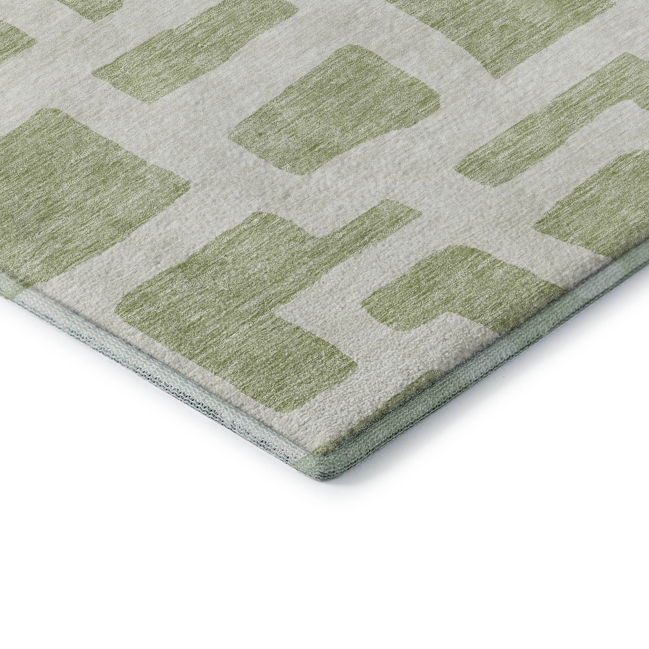Bern Machine Washable Transitional Aloe Green Rug 1'8" x 2'6" #shape_Rectangle