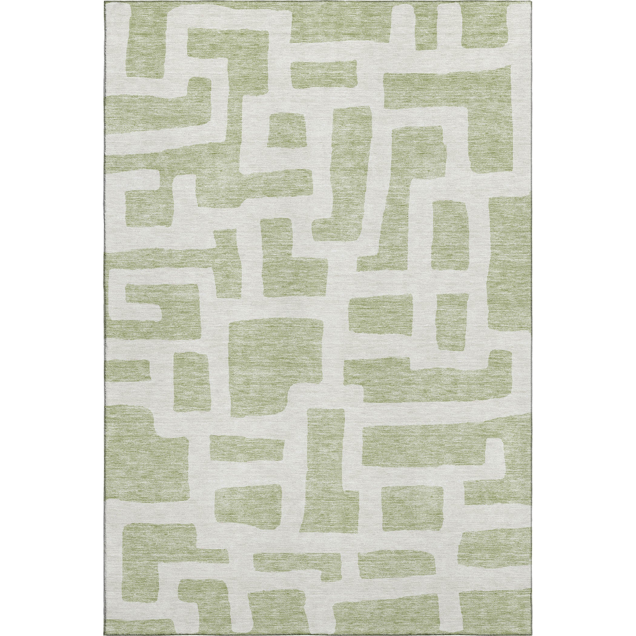 Bern Machine Washable Transitional Aloe Green Rug 2'6" x 3'10" #shape_Rectangle