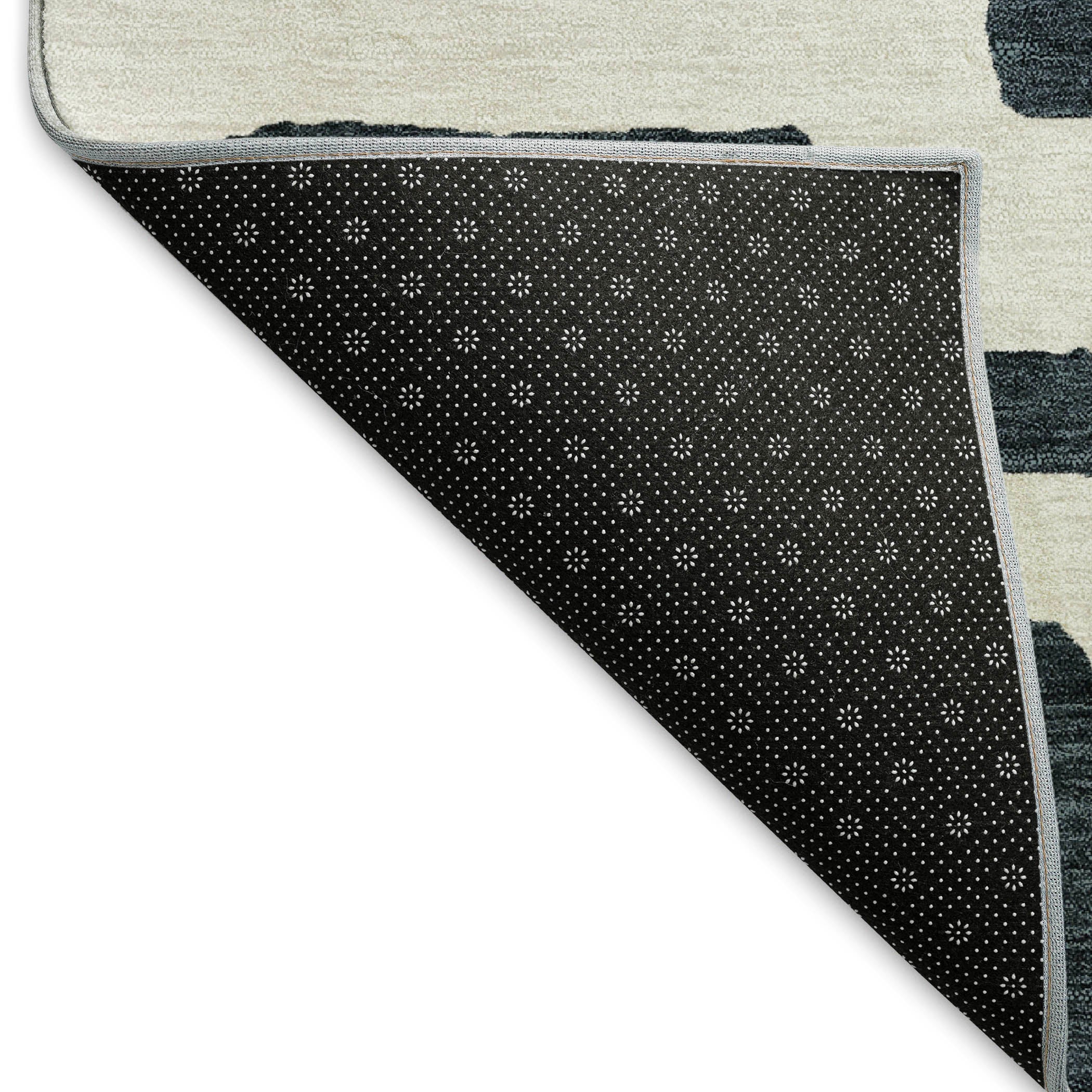 Bern Machine Washable Transitional Black Rug 1'8" x 2'6" #shape_Rectangle