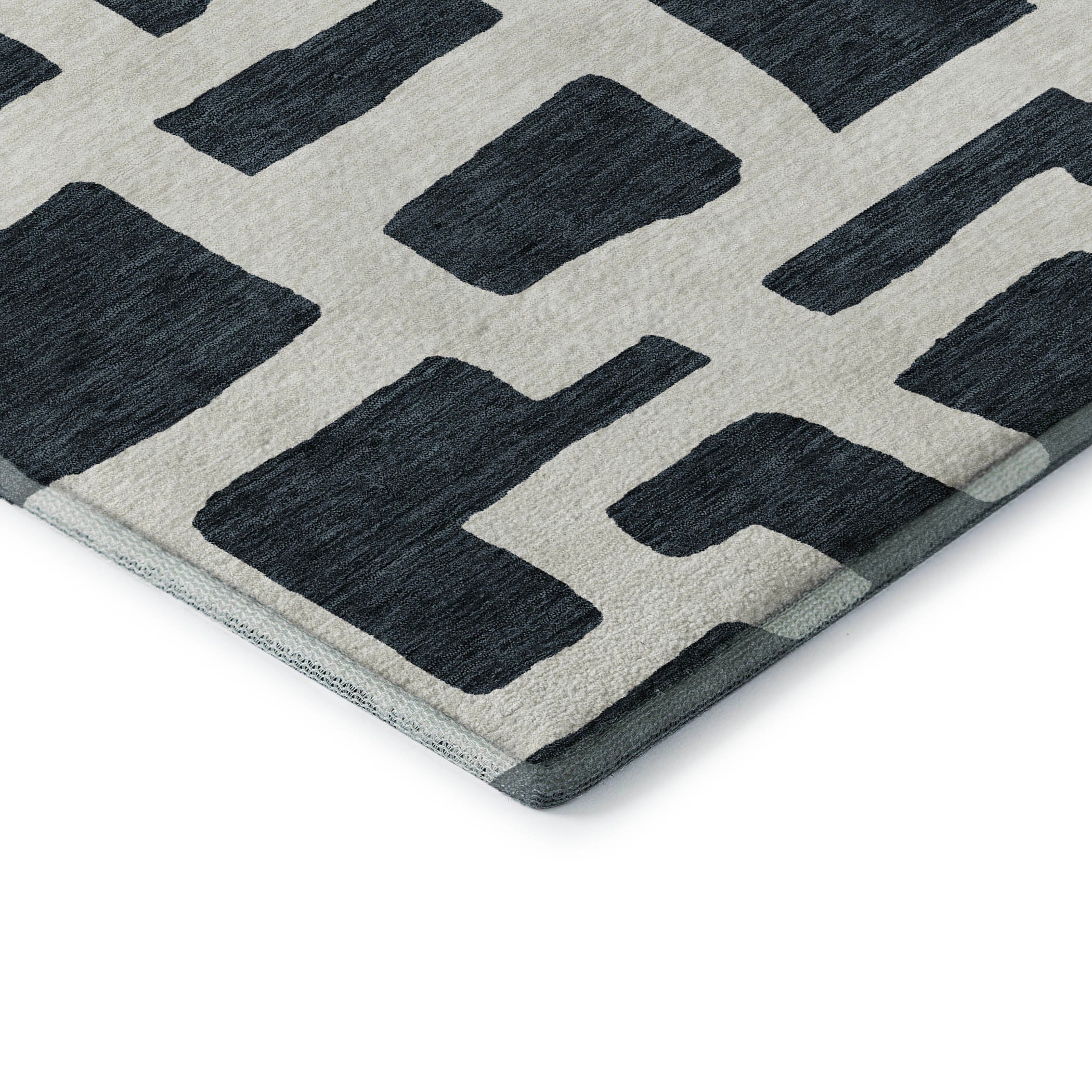 Bern Machine Washable Transitional Black Rug 1'8" x 2'6" #shape_Rectangle