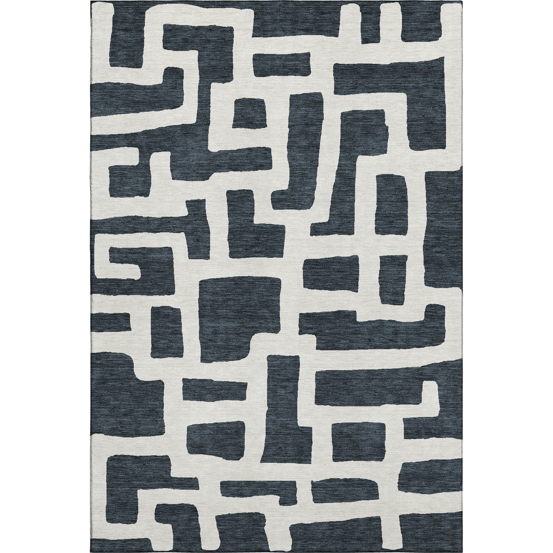 Bern Machine Washable Transitional Black Rug 2'6" x 3'10" #shape_Rectangle