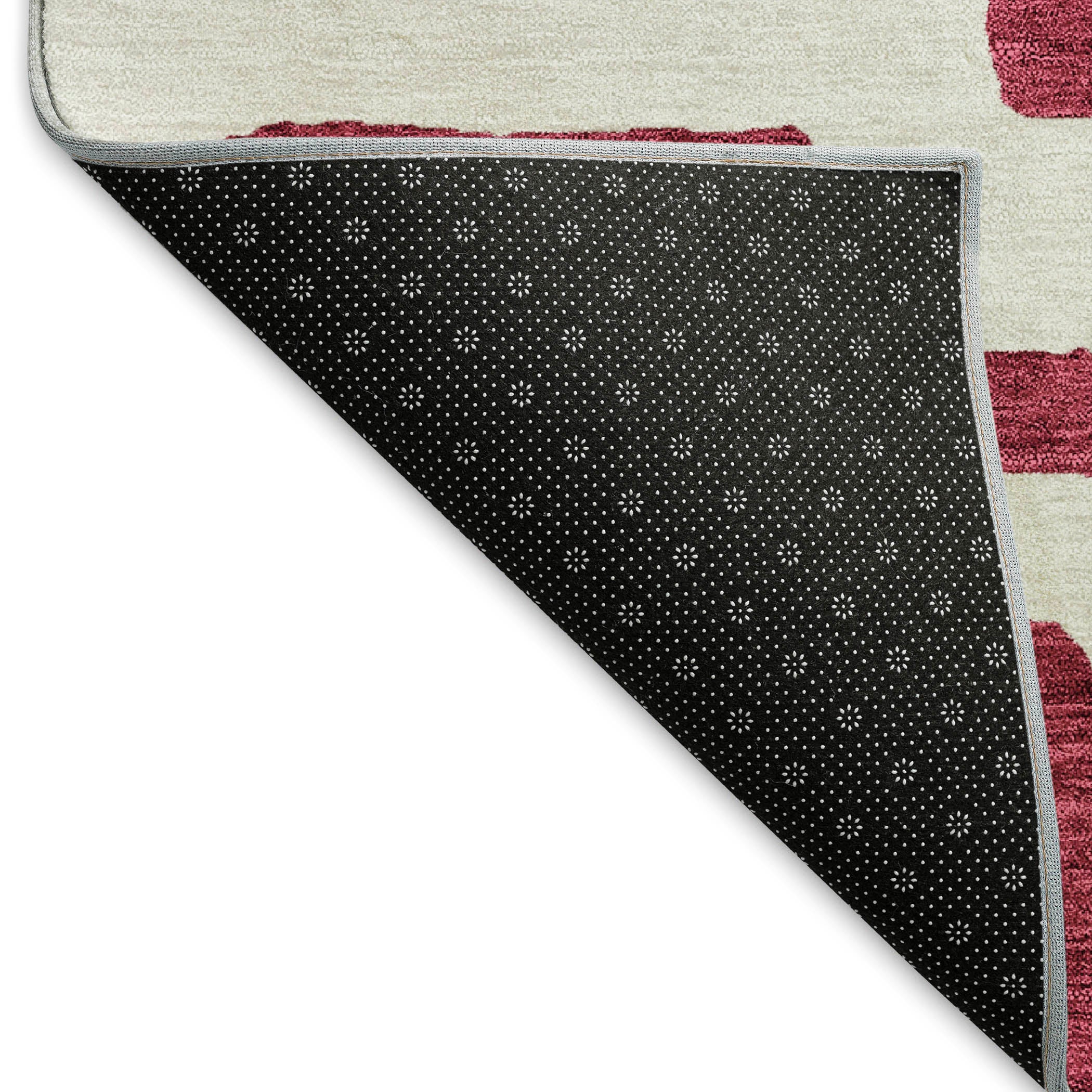 Bern Machine Washable Transitional Garnet Red Rug 1'8" x 2'6" #shape_Rectangle